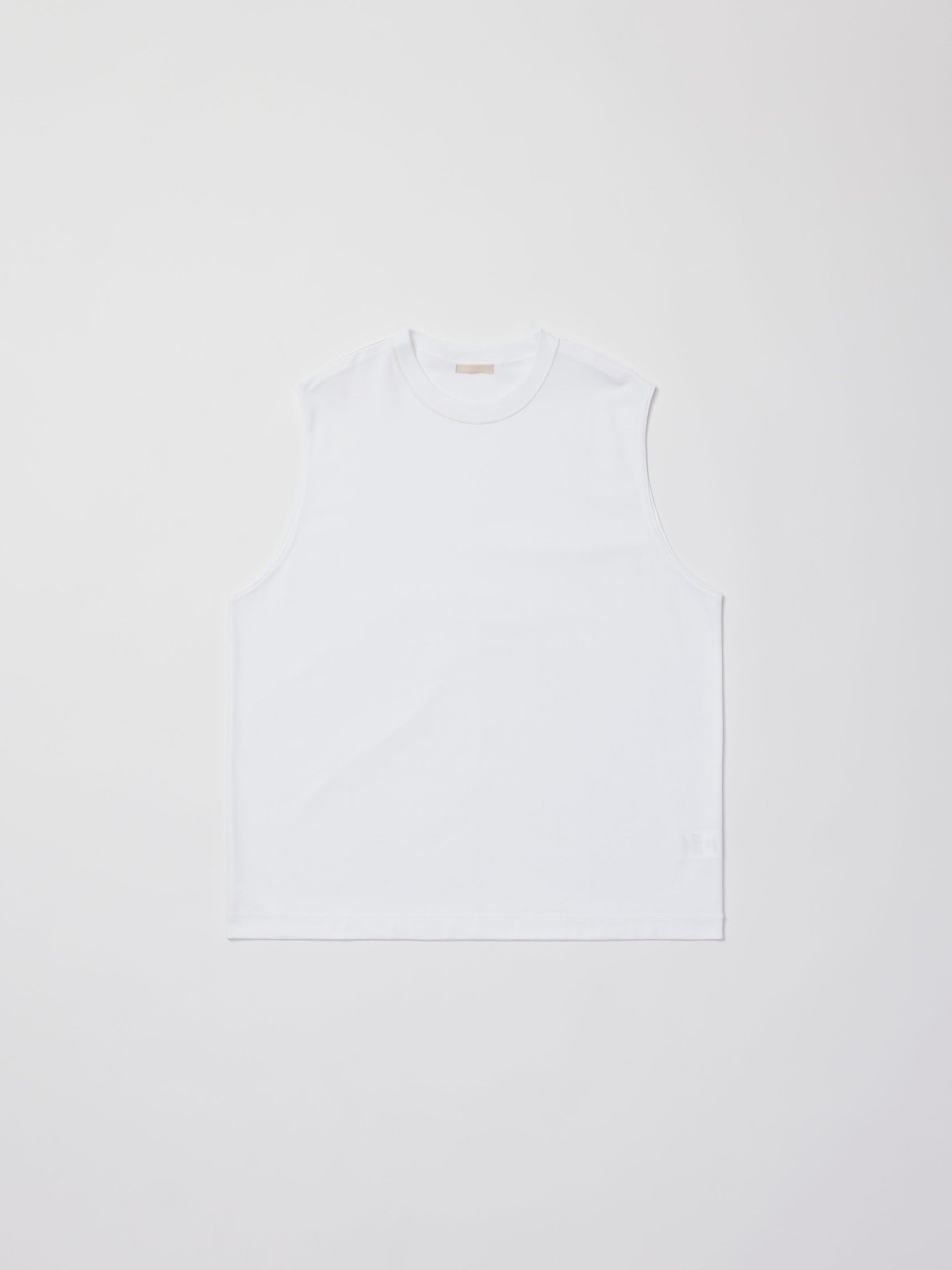 ULTERIOR SUVIN SUEDED TENJIKU SLEEVELESS TEE WHITE