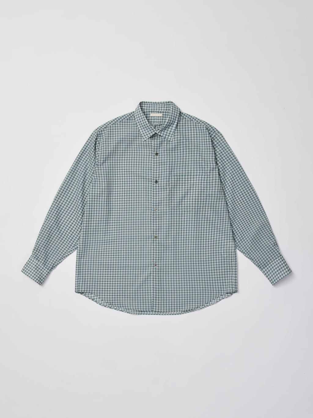 ULTERIOR SUPER LIGHT WOOL CHECK SHIRT GREEN GREY