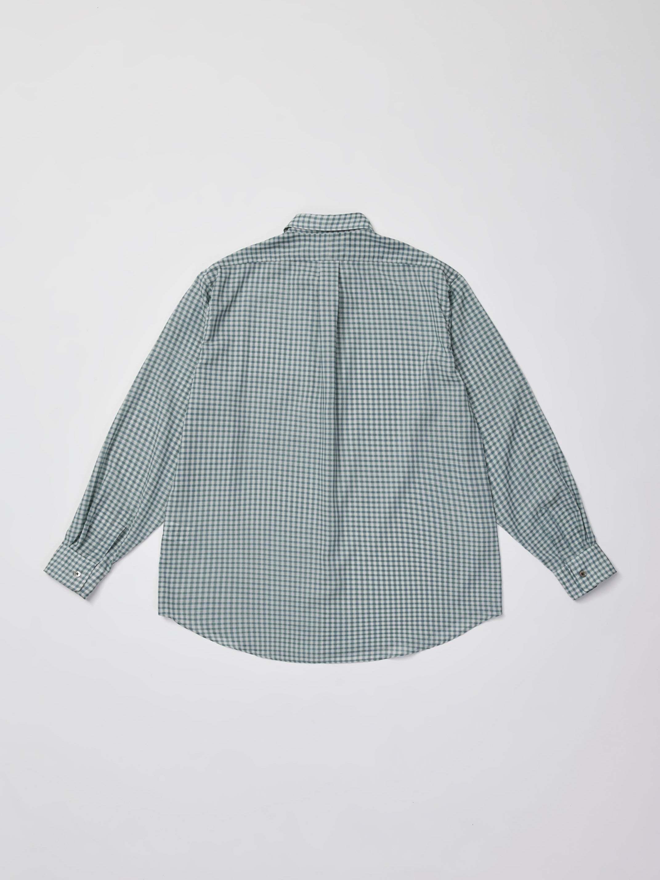 ULTERIOR SUPER LIGHT WOOL CHECK SHIRT GREEN GREY