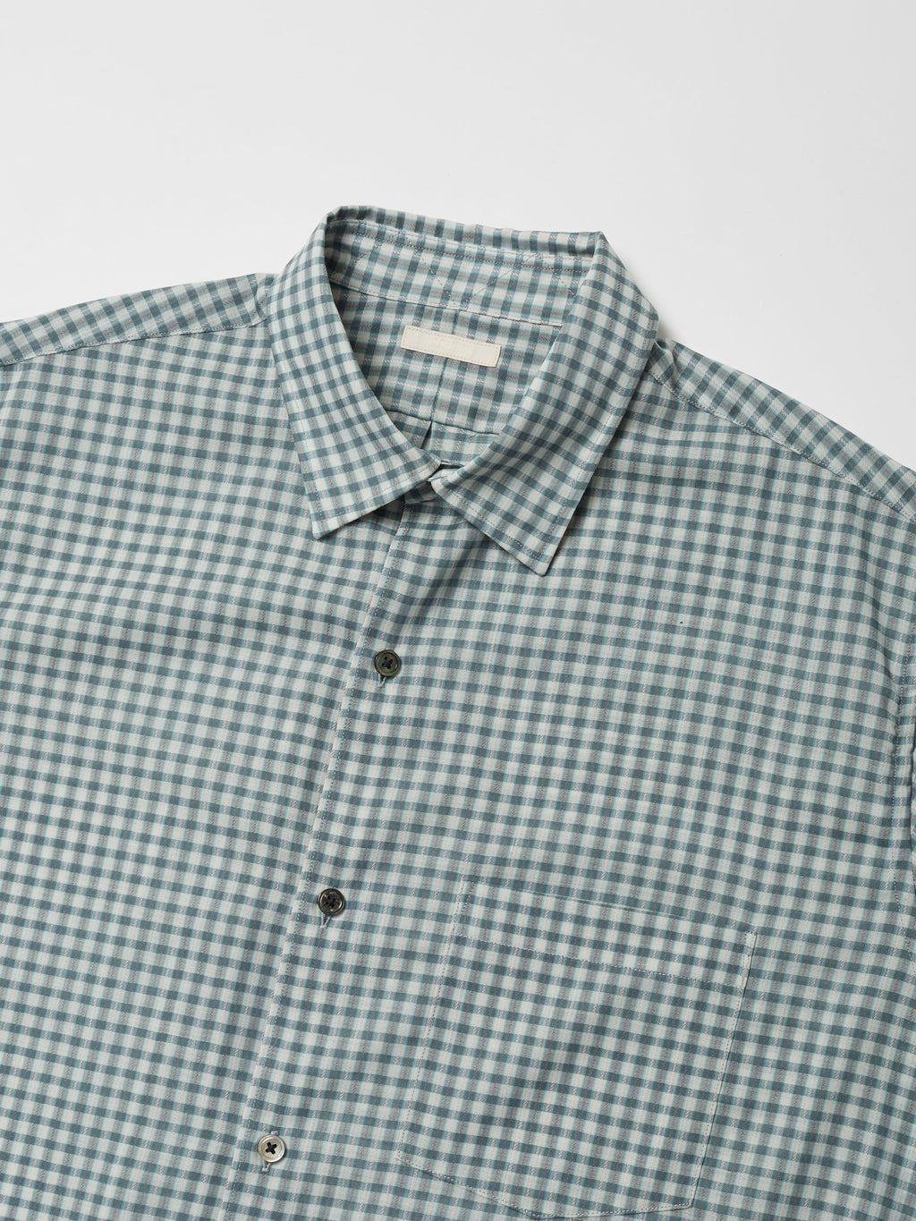 ULTERIOR SUPER LIGHT WOOL CHECK SHIRT GREEN GREY