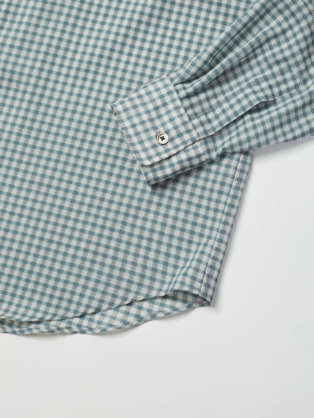 ULTERIOR SUPER LIGHT WOOL CHECK SHIRT GREEN GREY