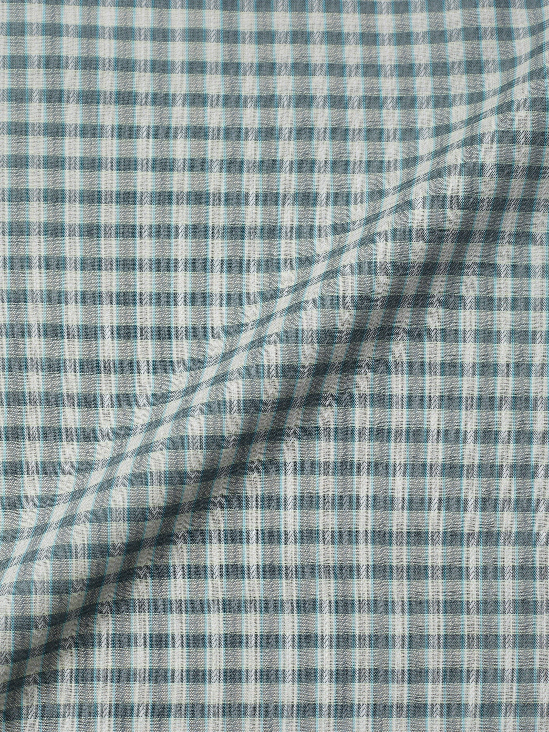 ULTERIOR SUPER LIGHT WOOL CHECK SHIRT GREEN GREY