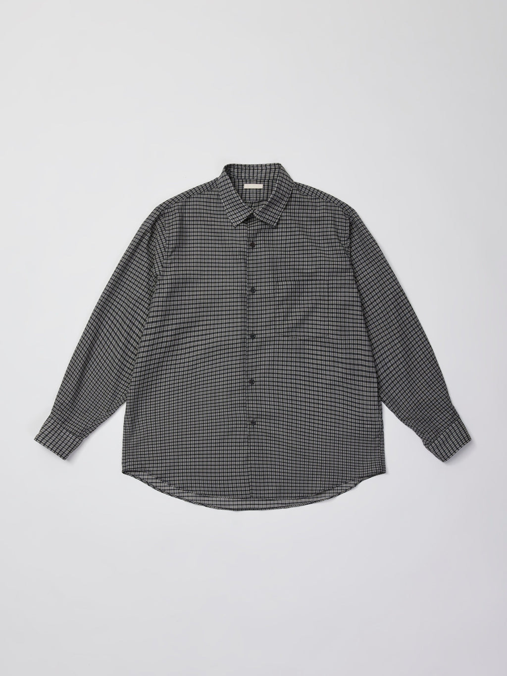 ULTERIOR SUPER LIGHT WOOL CHECK SHIRT BLACK GREY