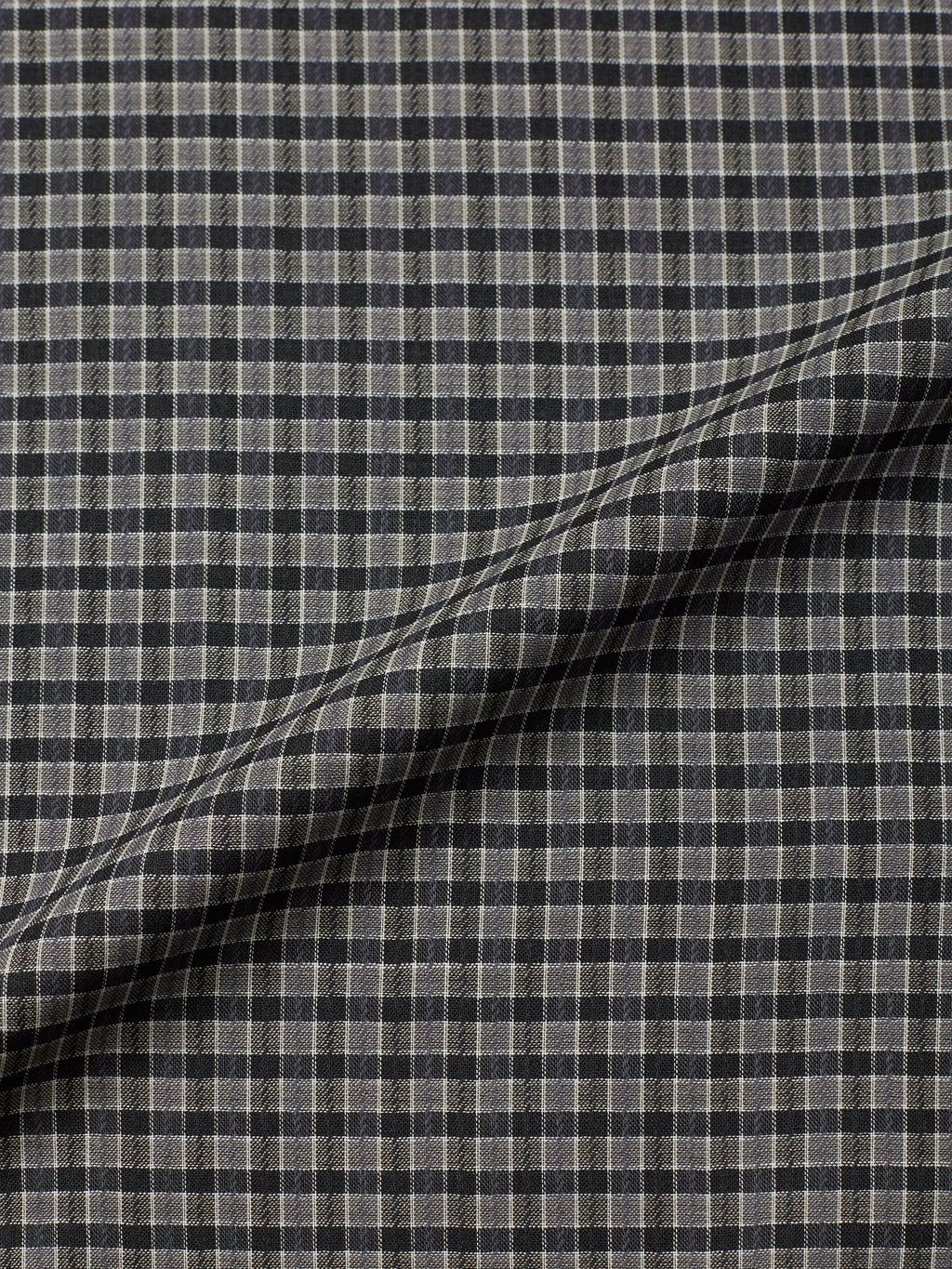 ULTERIOR SUPER LIGHT WOOL CHECK SHIRT BLACK GREY