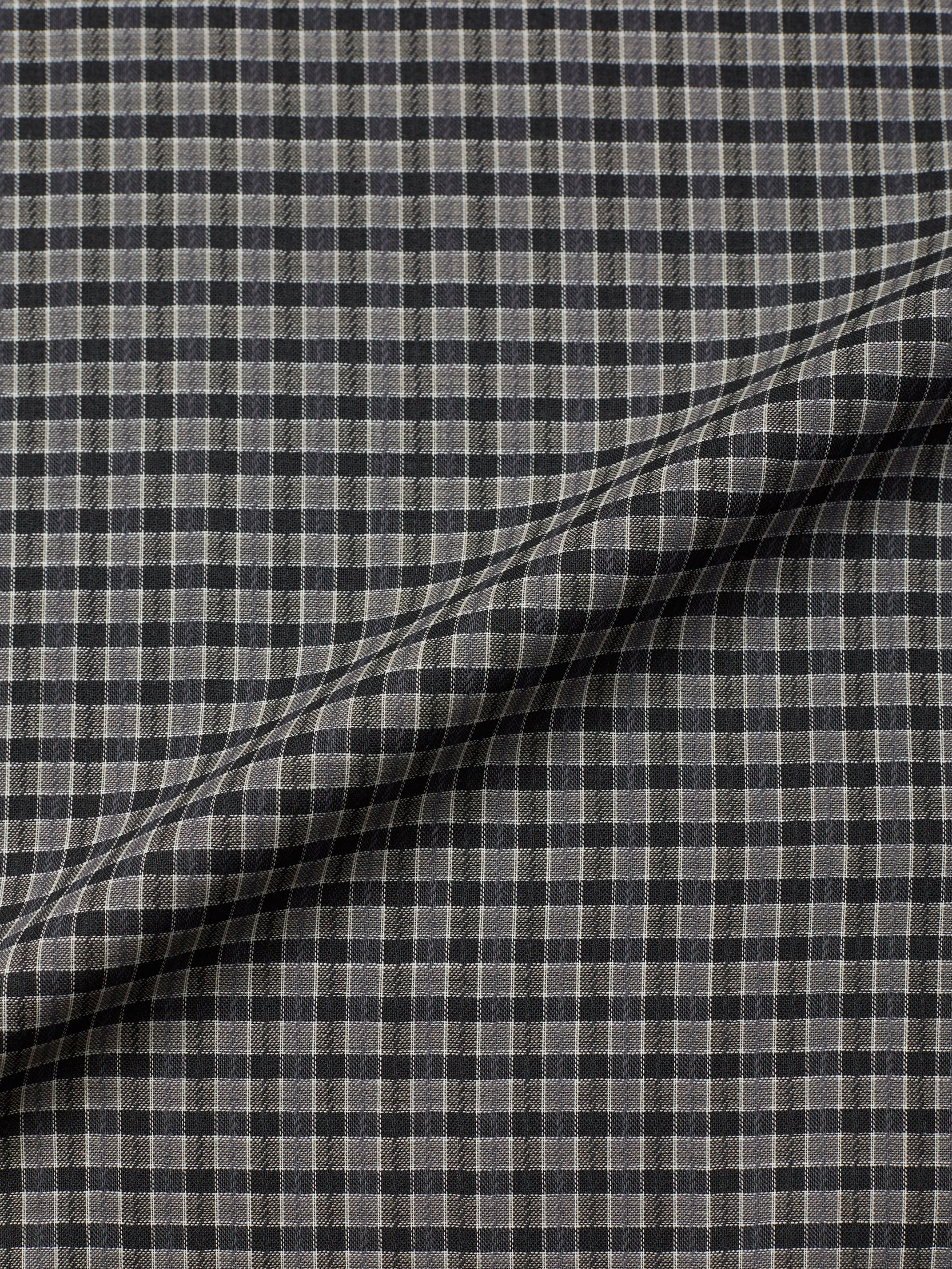 ULTERIOR SUPER LIGHT WOOL CHECK SHIRT BLACK GREY