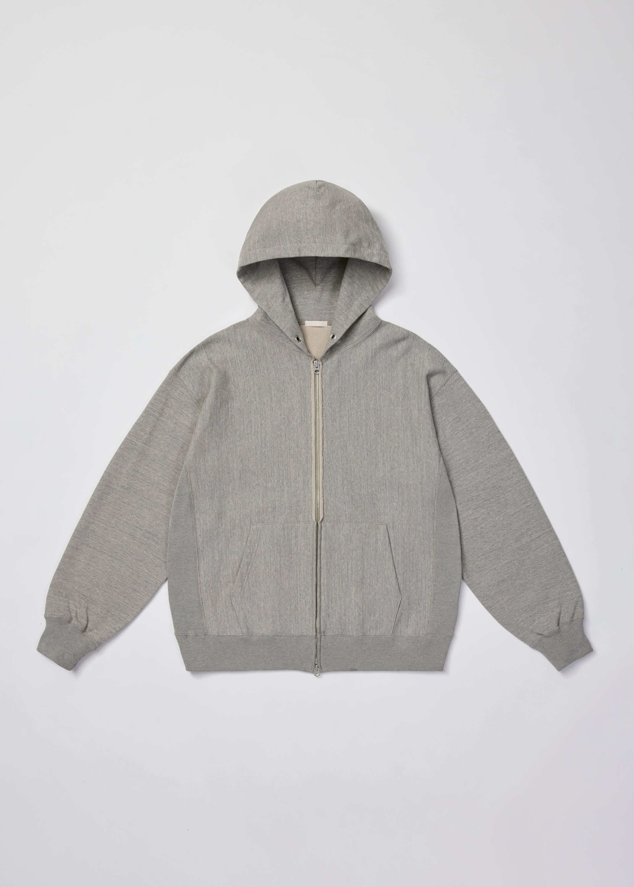 ULTERIOR FADED SILKY TERRY RW ZIP UP PARKA STONE GREY