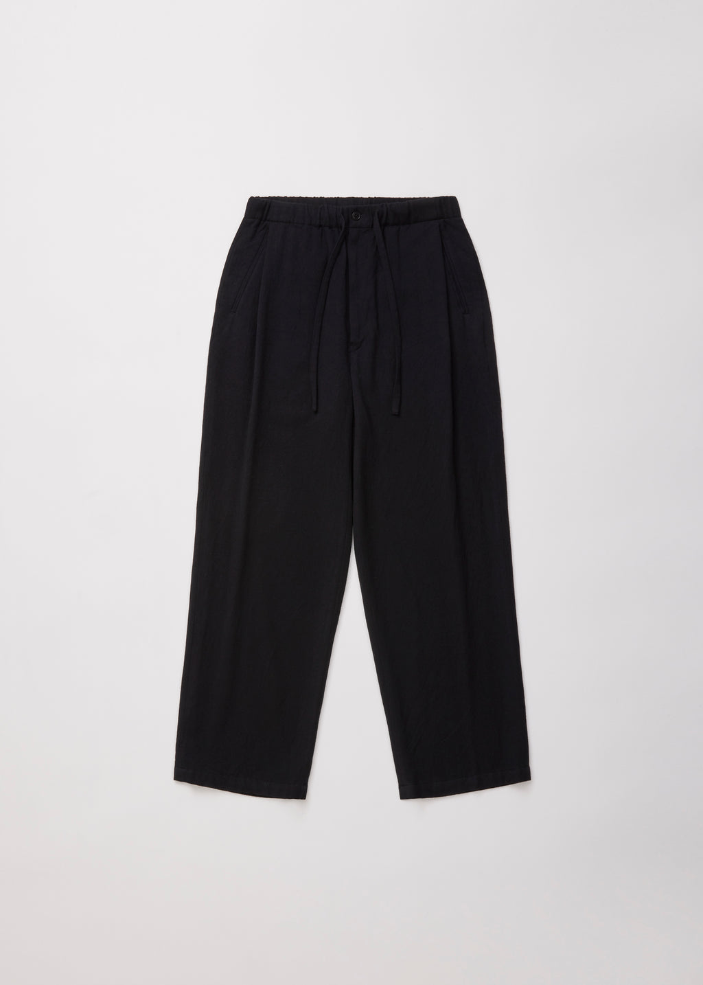 ULTERIOR WASHED W/R CASH TWILL DRAWSTRING PANTS BLACK
