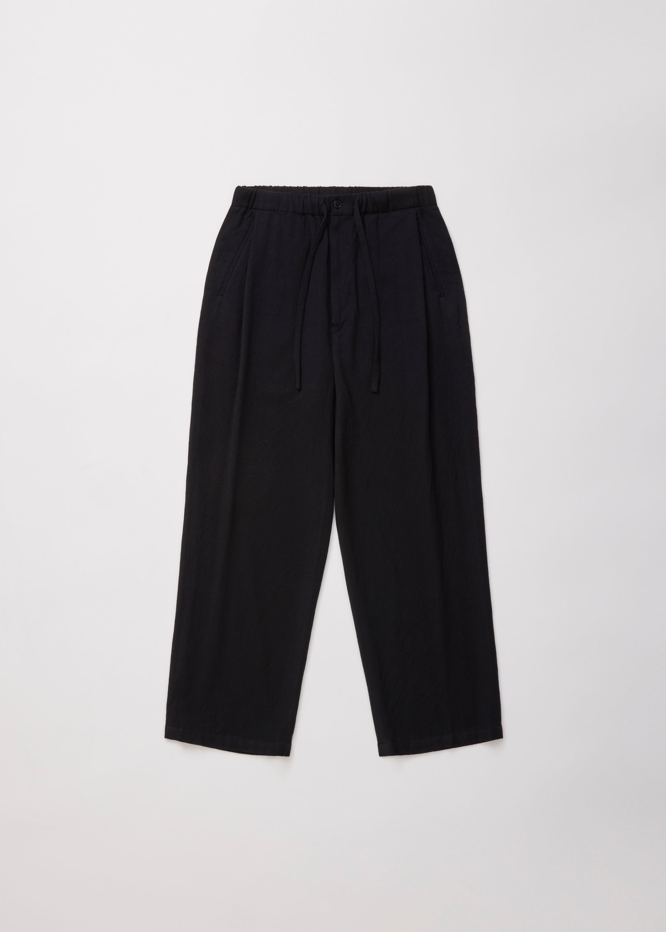 ULTERIOR WASHED W/R CASH TWILL DRAWSTRING PANTS BLACK