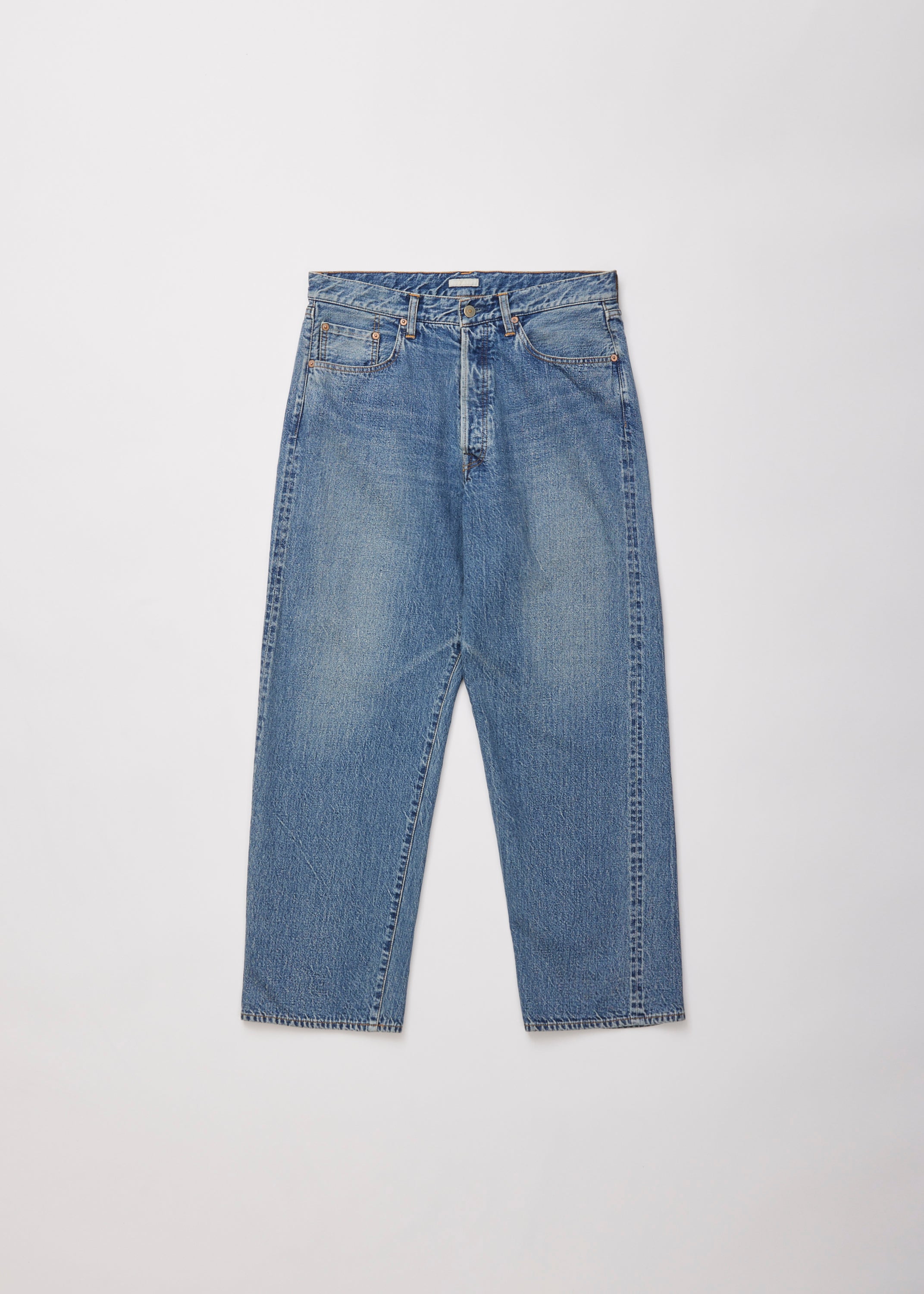 ULTERIOR VINTAGE WASHED SELVEDGE DENIM 5P PANTS FADED BLUE