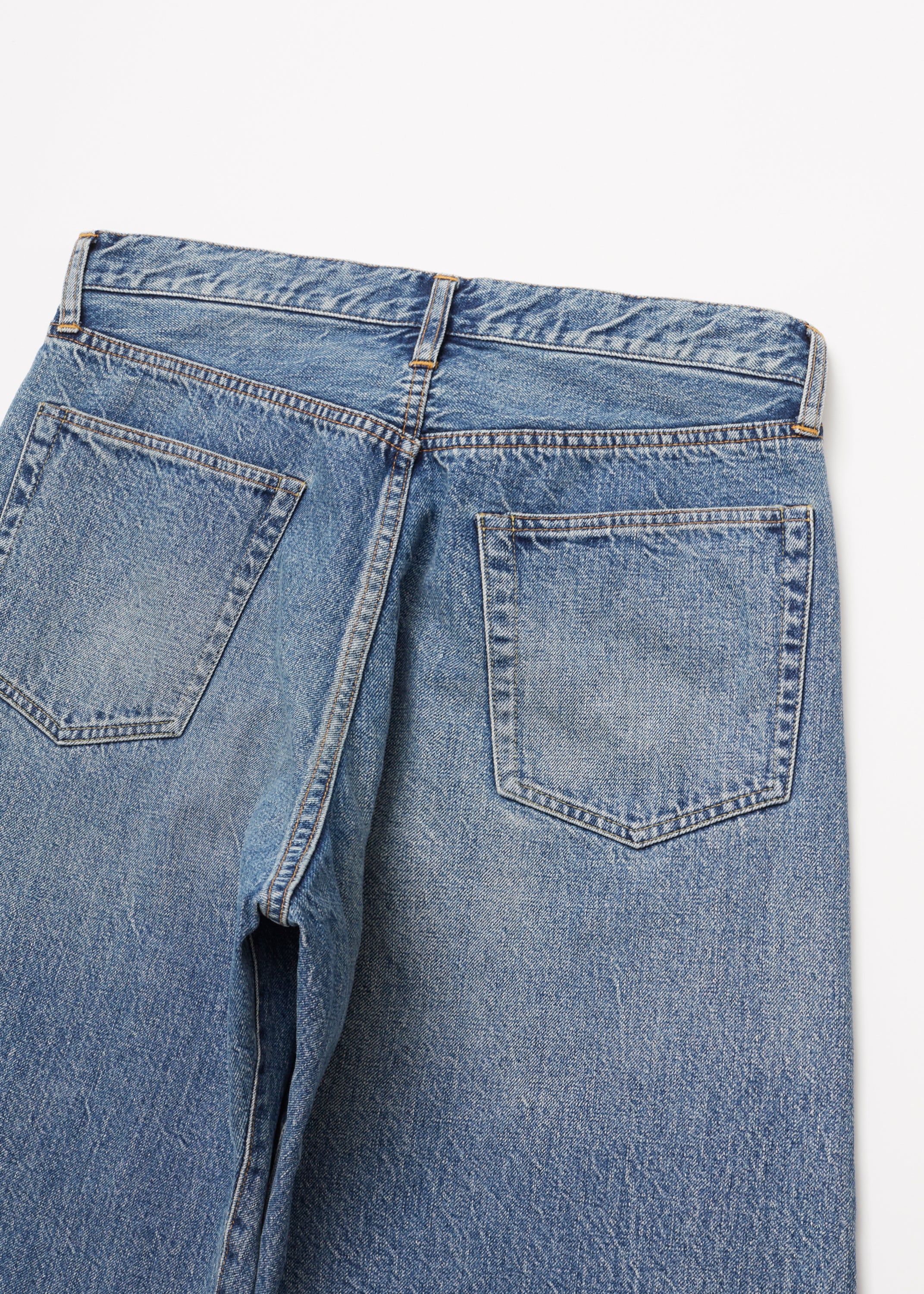 ULTERIOR VINTAGE WASHED SELVEDGE DENIM 5P PANTS FADED BLUE