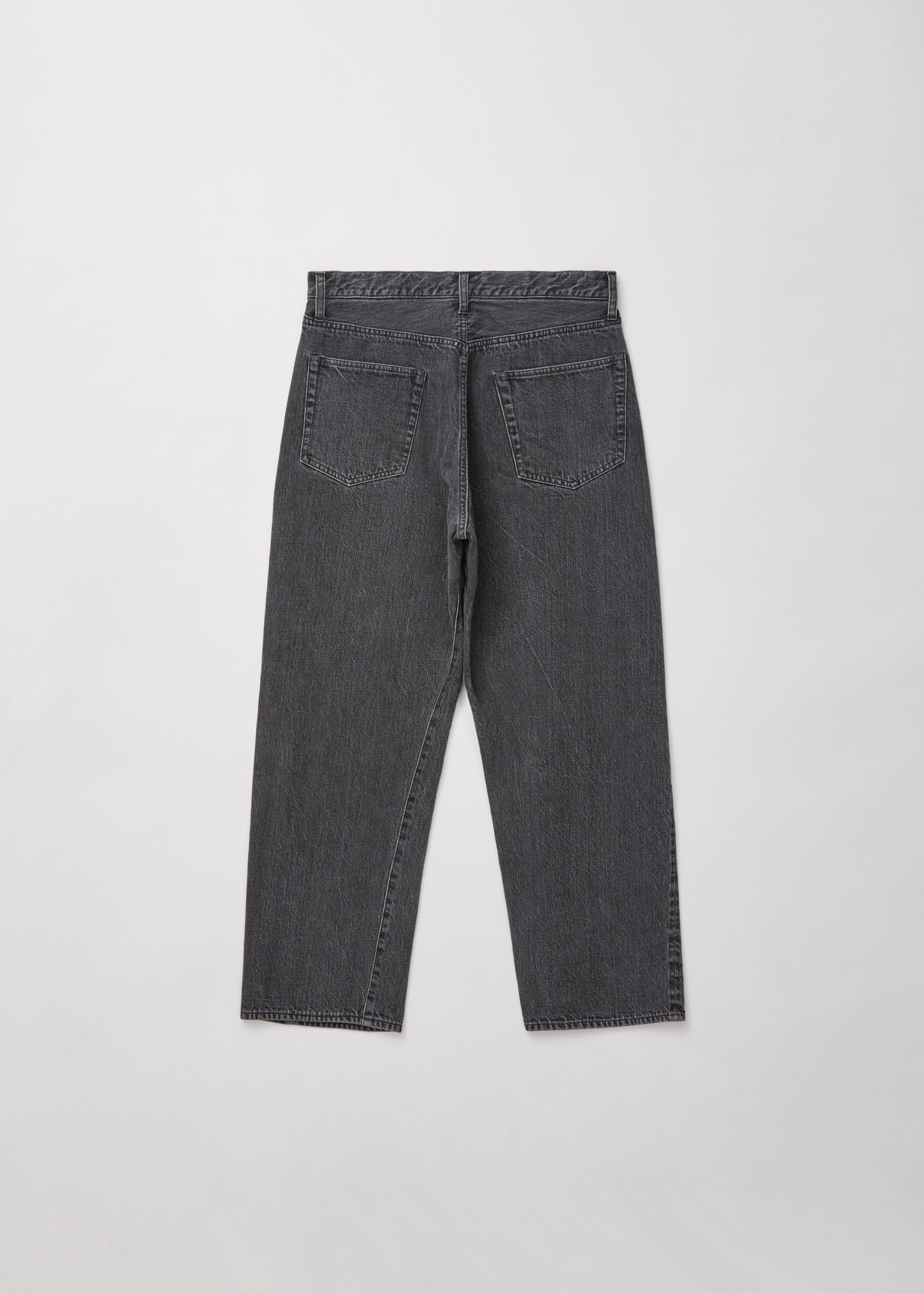 ULTERIOR WASHED SELVEDGE BLACK DENIM 5P PANTS USED GREY