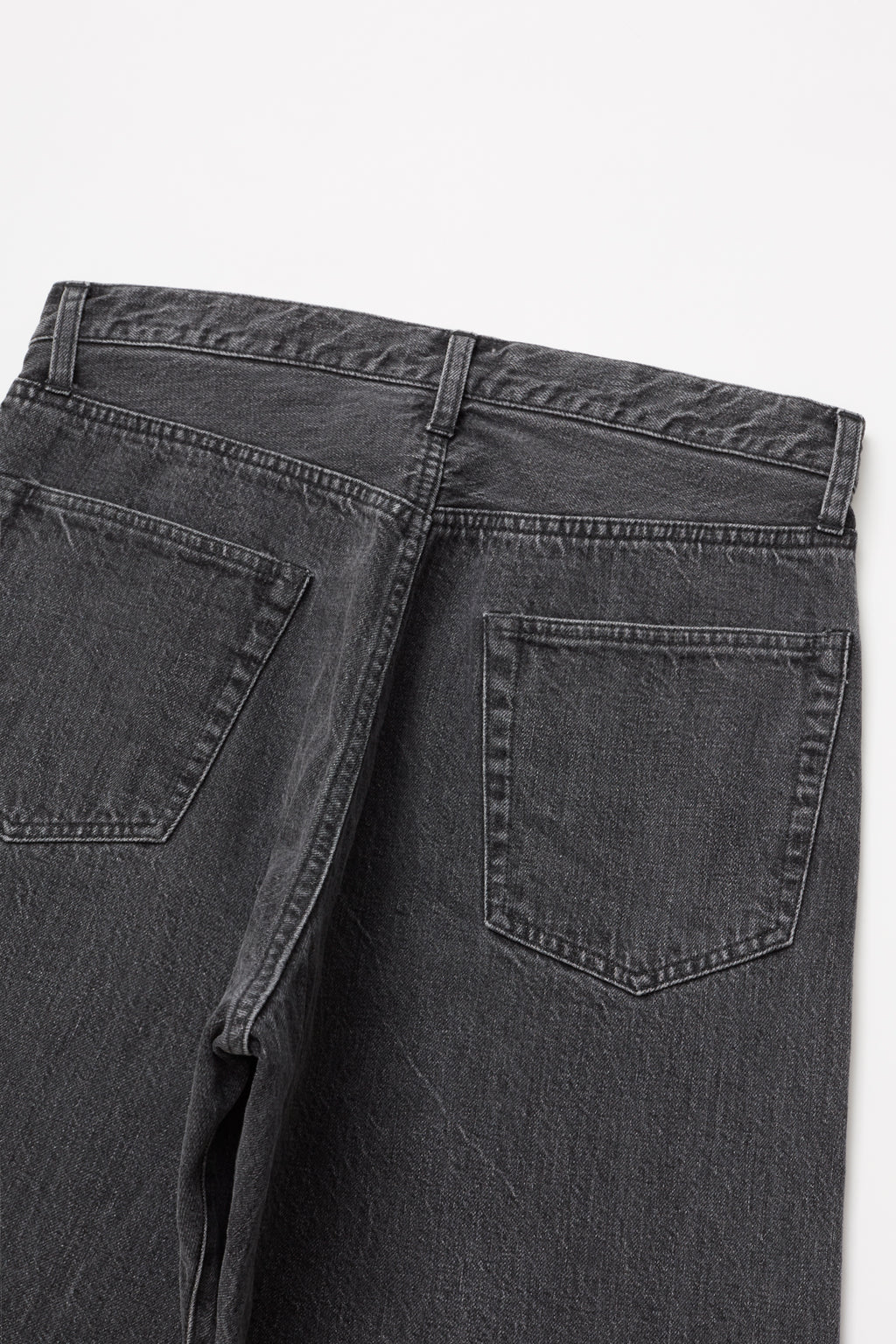ULTERIOR WASHED SELVEDGE BLACK DENIM 5P PANTS USED GREY