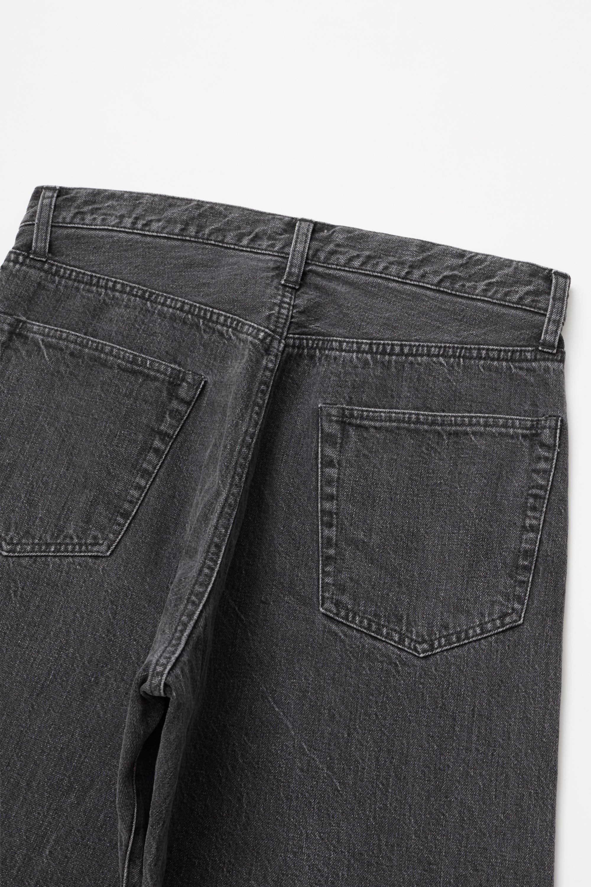 ULTERIOR WASHED SELVEDGE BLACK DENIM 5P PANTS USED GREY