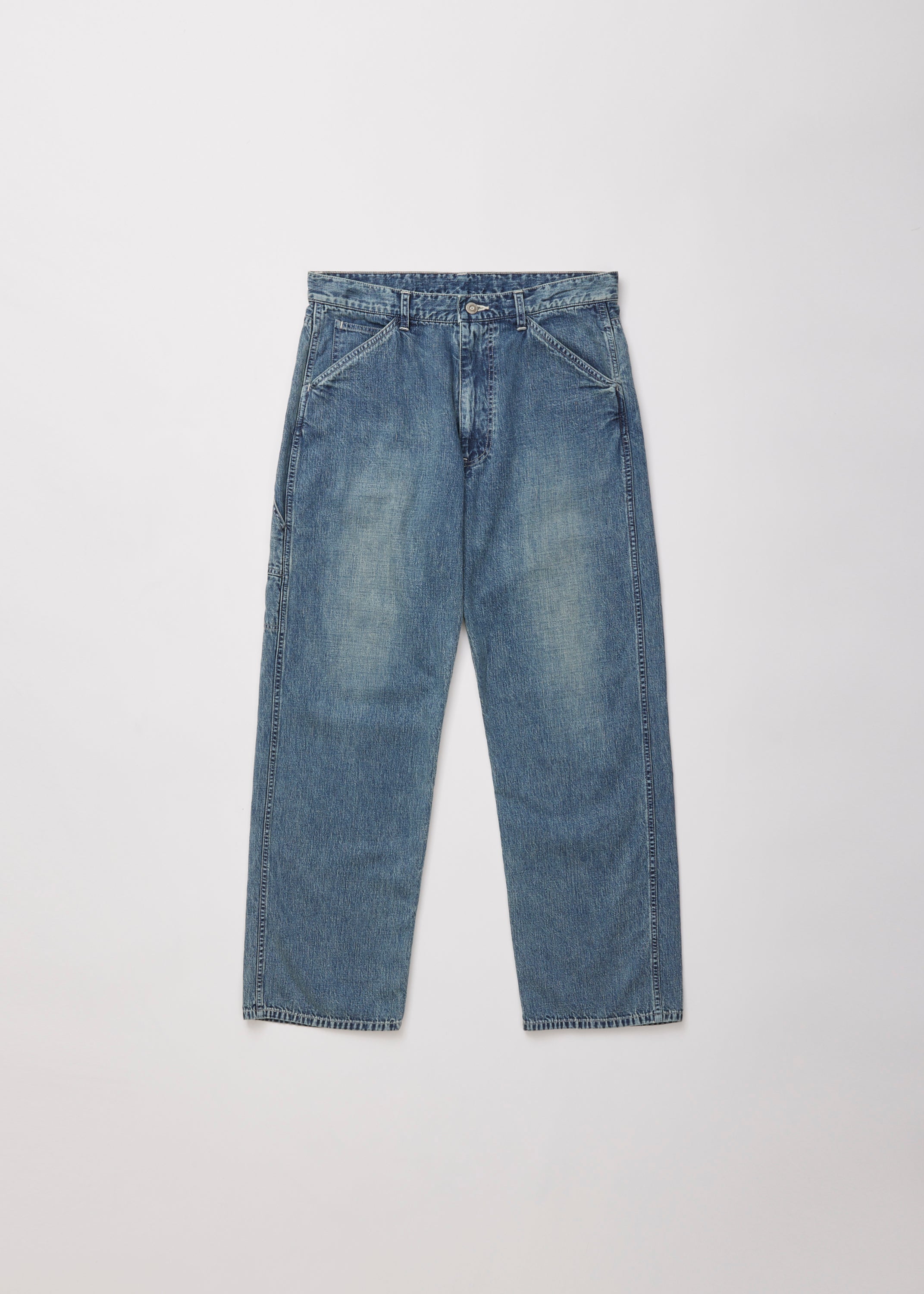 ULTERIOR VINTAGE FADED LIGHT DENIM PAINTER PANTS FADED BLUE