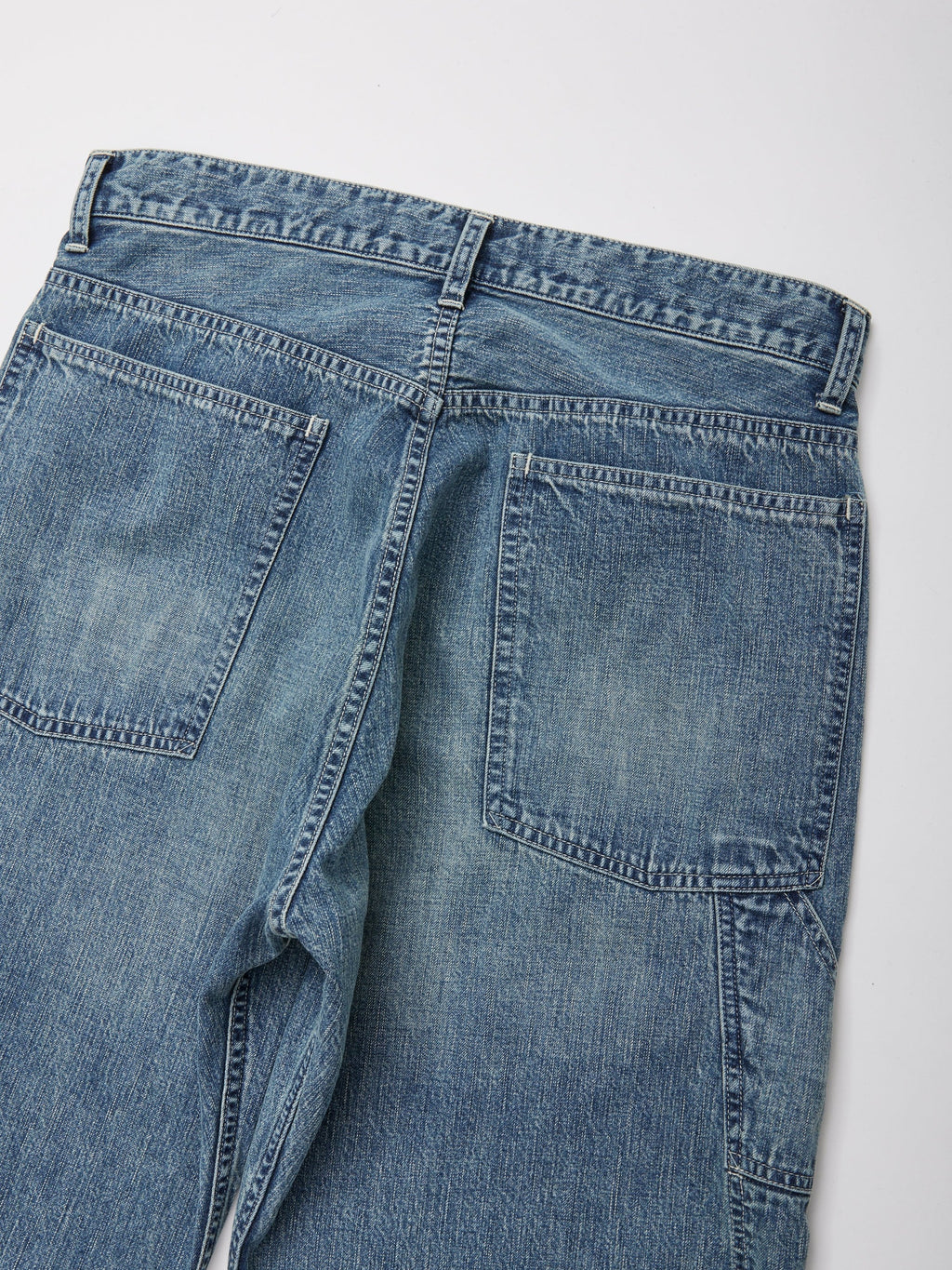 ULTERIOR VINTAGE FADED LIGHT DENIM PAINTER PANTS FADED BLUE