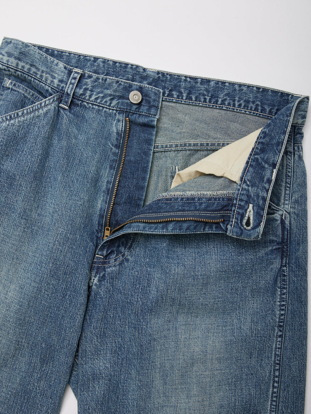 ULTERIOR VINTAGE FADED LIGHT DENIM PAINTER PANTS FADED BLUE