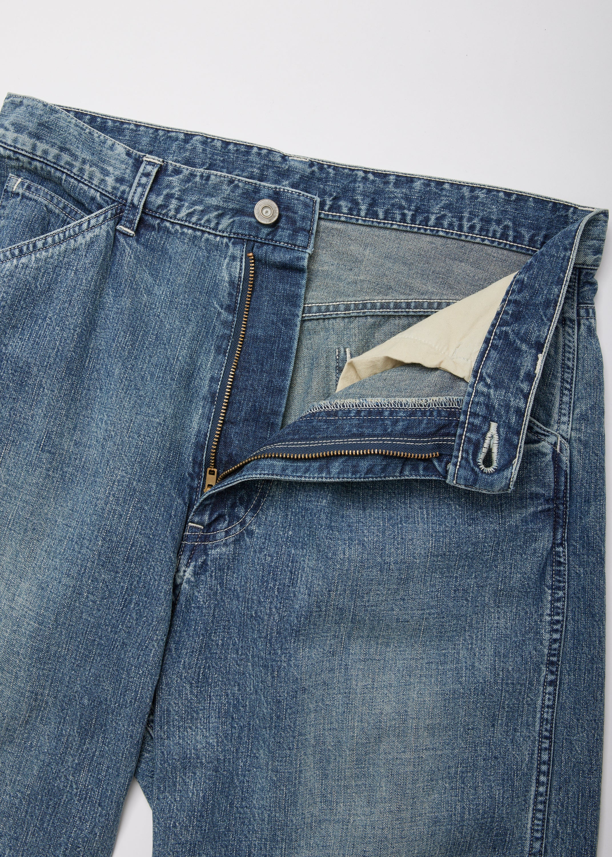 ULTERIOR VINTAGE FADED LIGHT DENIM PAINTER PANTS FADED BLUE