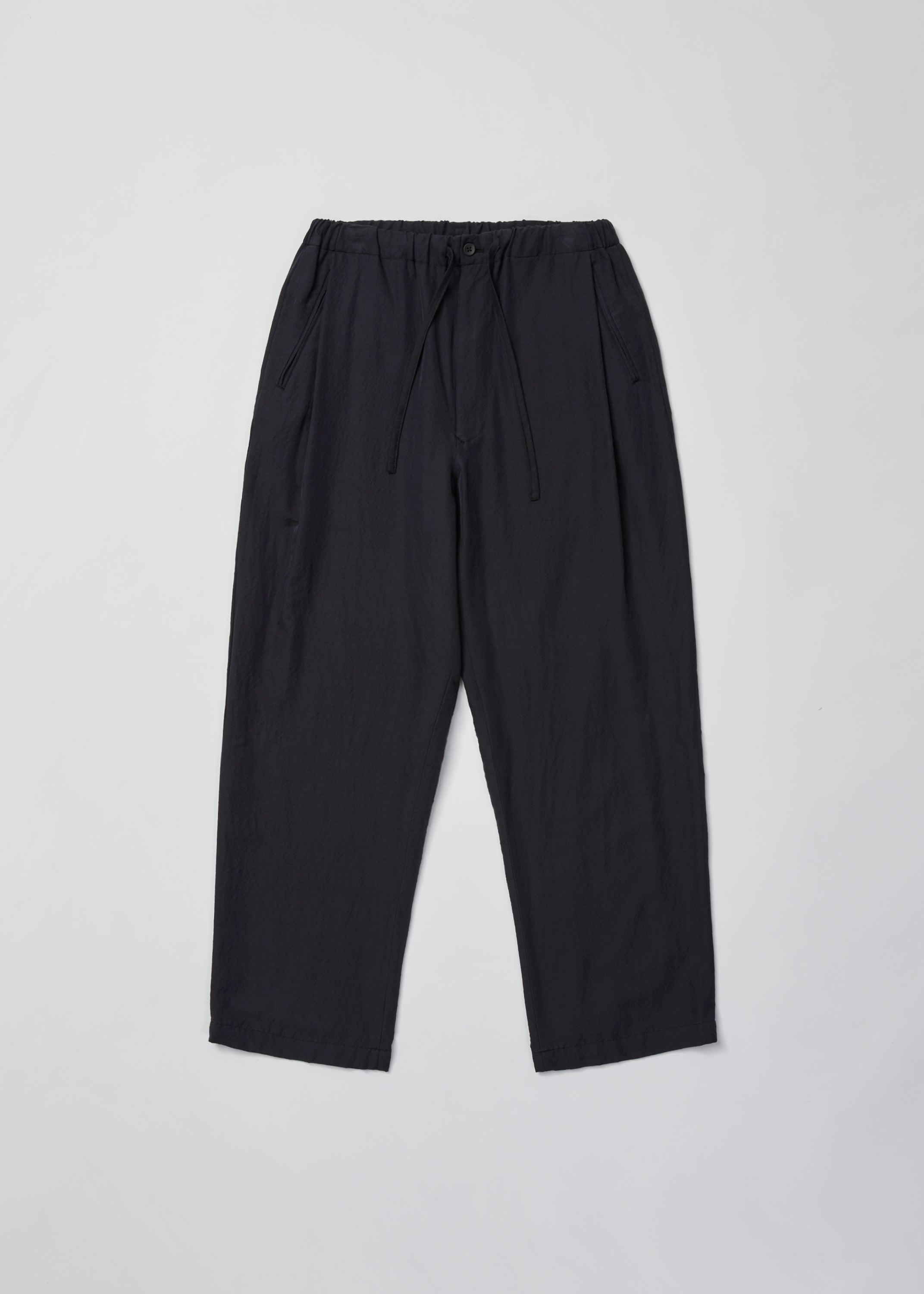 ULTERIOR WASHED WOOL SILK TWILL DRAWSTRING PANTS FRENCH NAVY