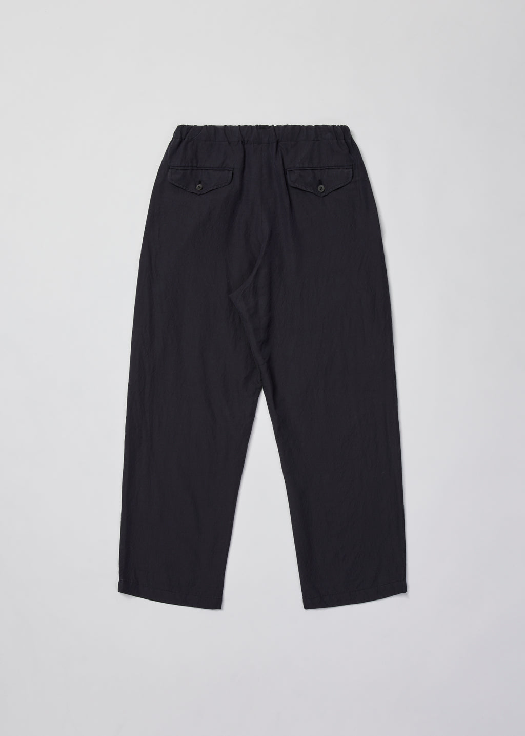 ULTERIOR WASHED WOOL SILK TWILL DRAWSTRING PANTS FRENCH NAVY