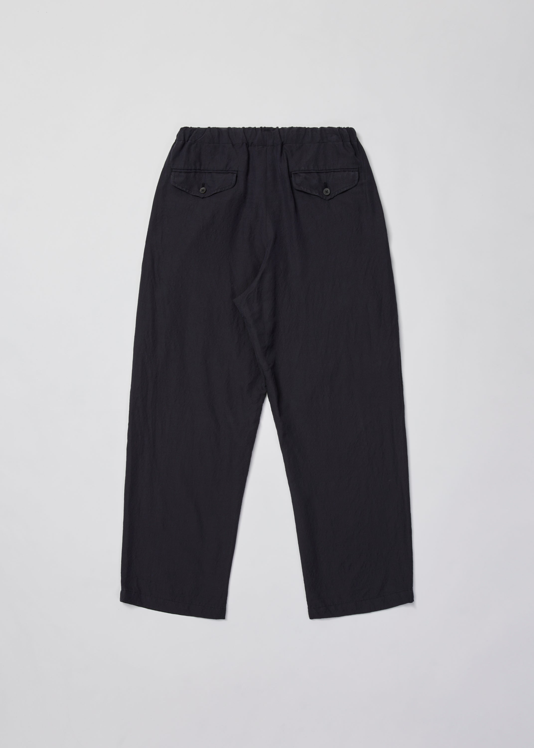 ULTERIOR WASHED WOOL SILK TWILL DRAWSTRING PANTS FRENCH NAVY