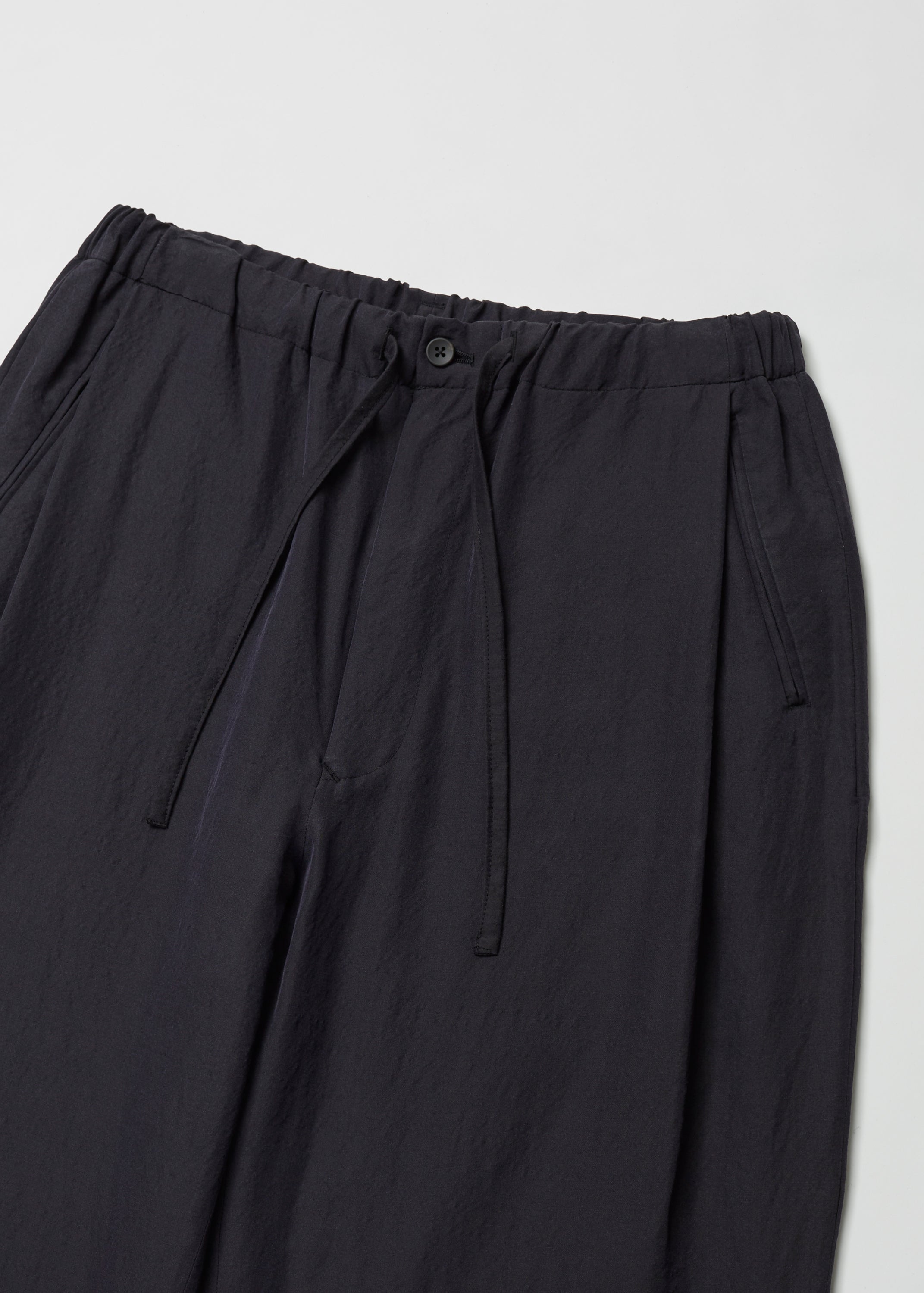 ULTERIOR WASHED WOOL SILK TWILL DRAWSTRING PANTS FRENCH NAVY