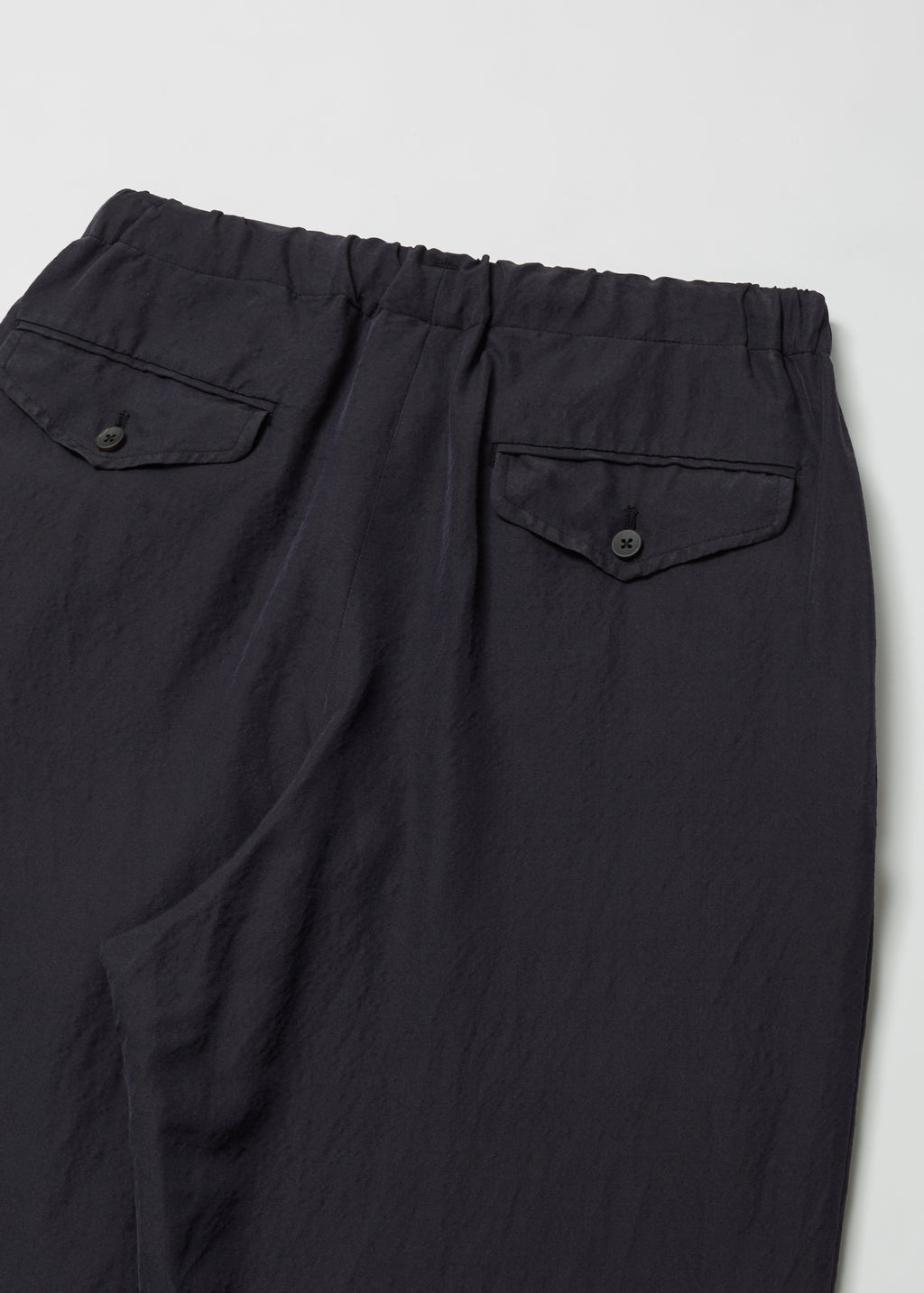 ULTERIOR WASHED WOOL SILK TWILL DRAWSTRING PANTS FRENCH NAVY