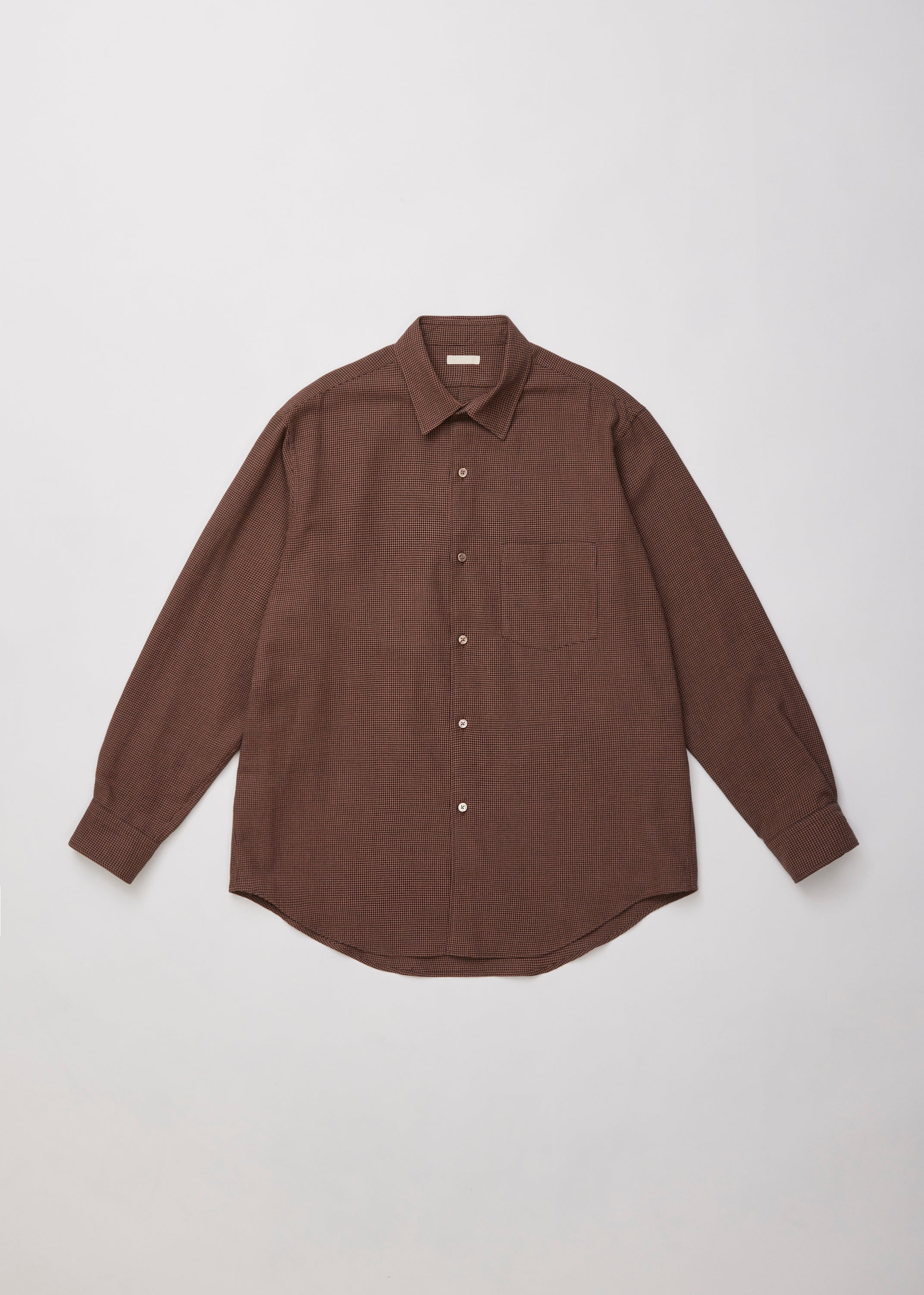 ULTERIOR RAYON LINEN CHECK SHIRT BLUE X BROWN