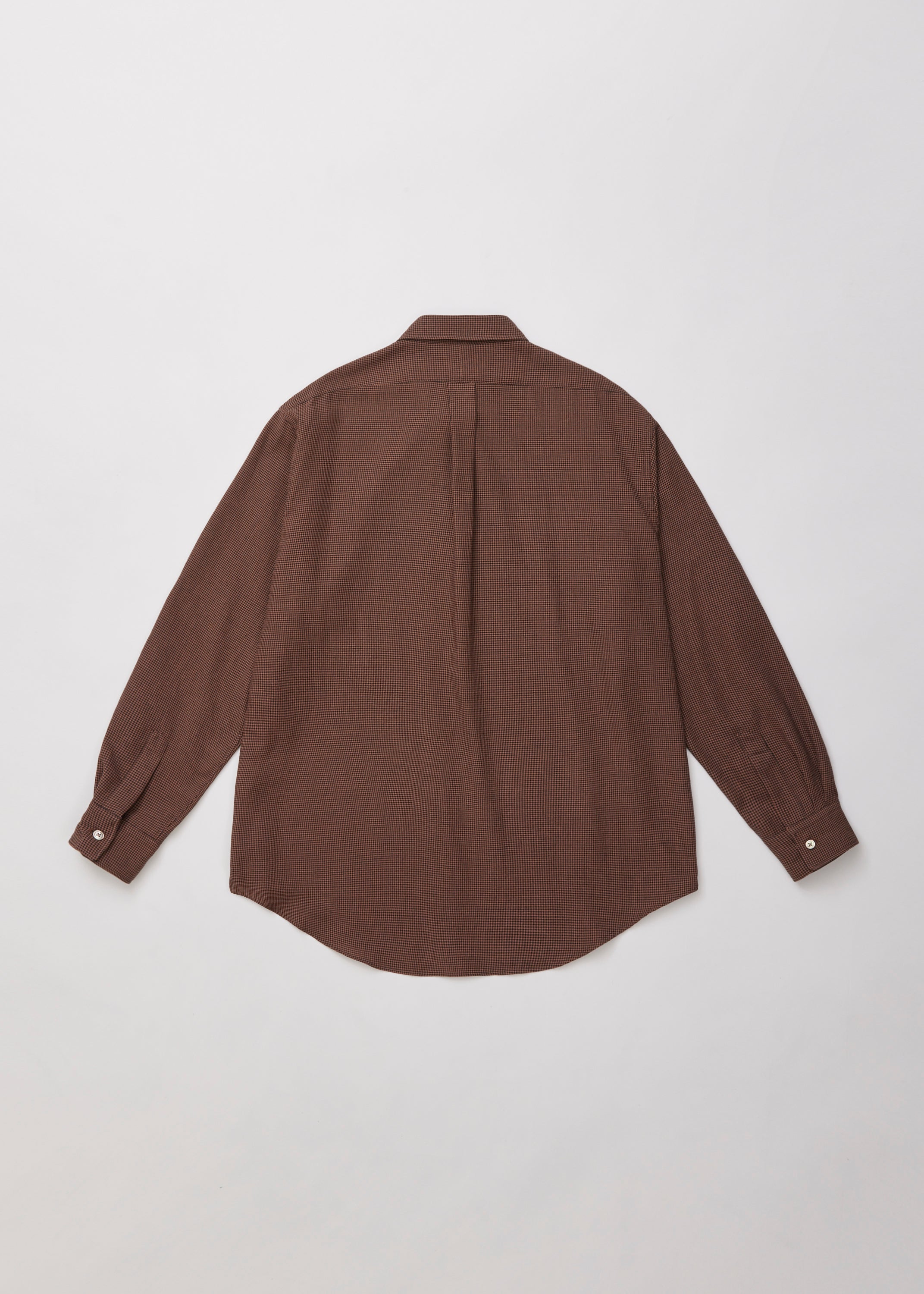 ULTERIOR RAYON LINEN CHECK SHIRT BLUE X BROWN