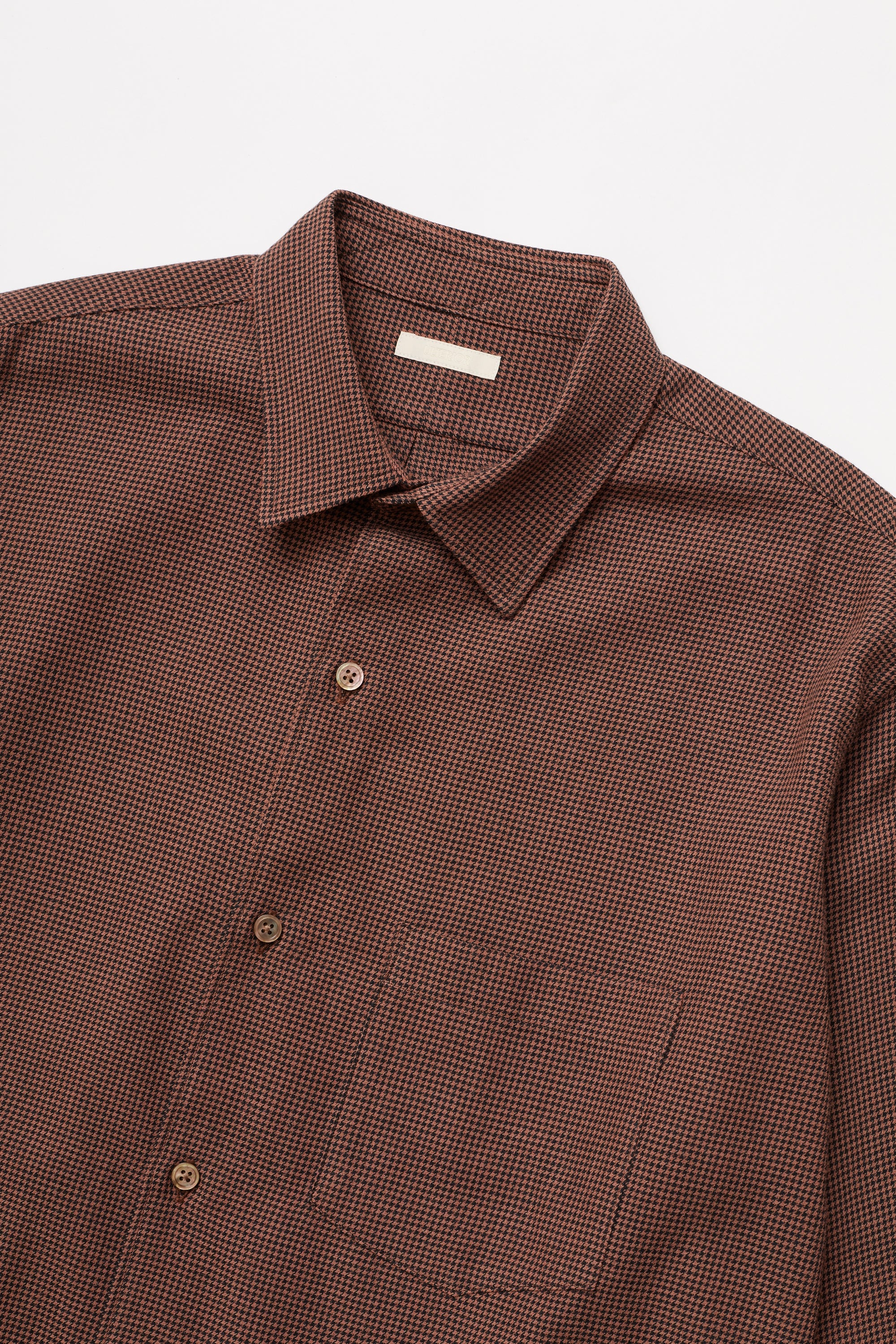 ULTERIOR RAYON LINEN CHECK SHIRT BLUE X BROWN