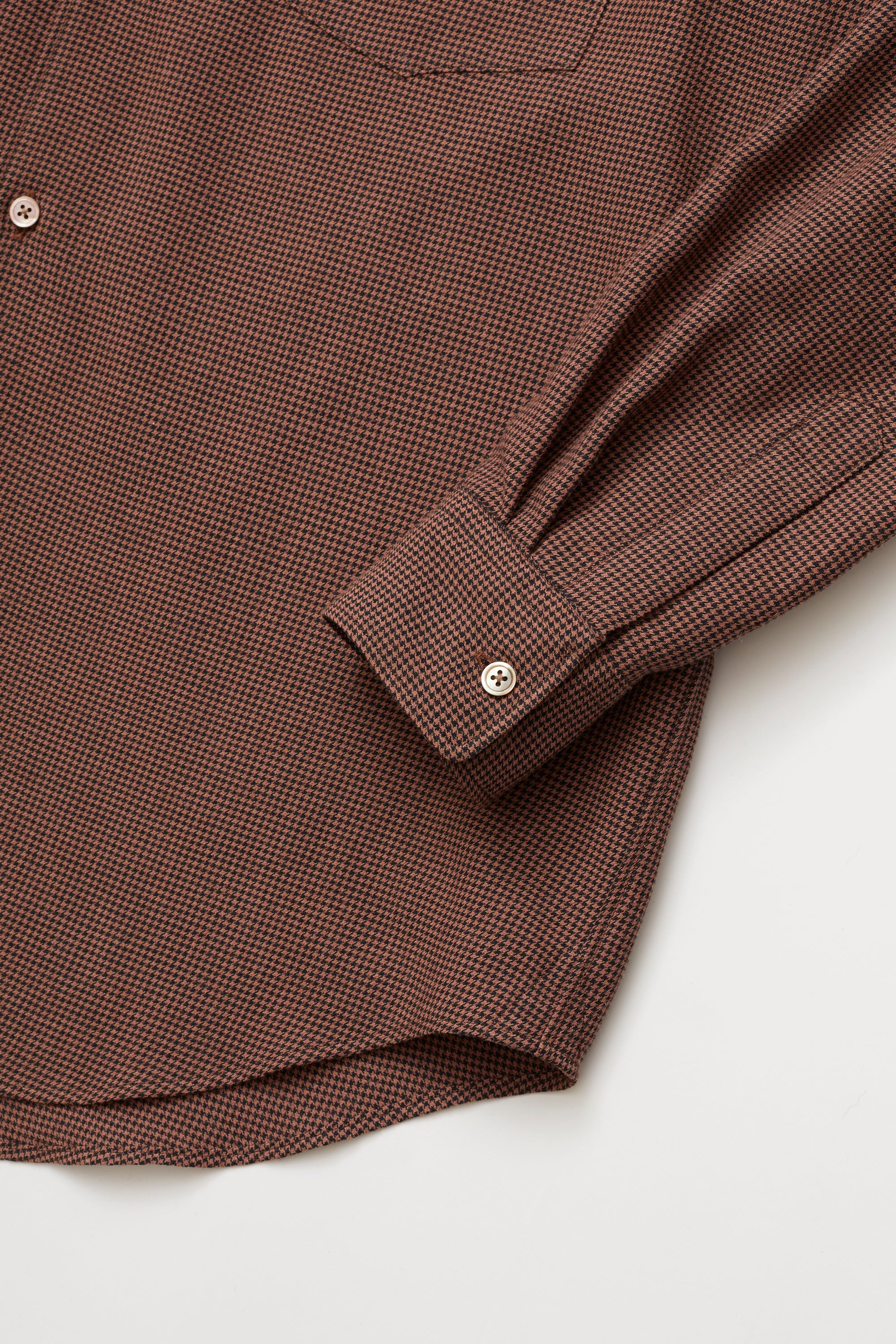 ULTERIOR RAYON LINEN CHECK SHIRT BLUE X BROWN