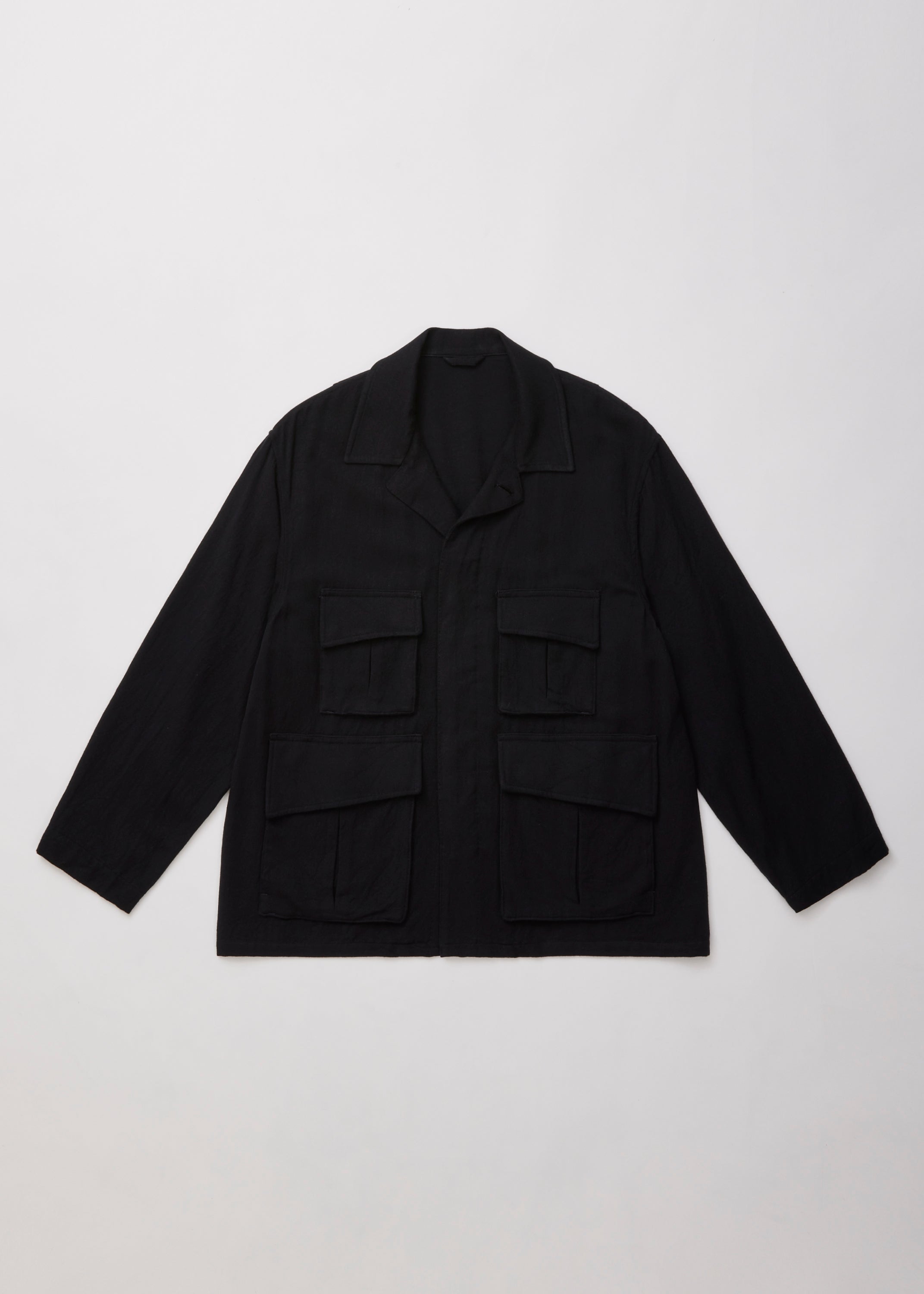 ULTERIOR WASHED W/R CASH TWILL MIL-JKT BLACK NAVY