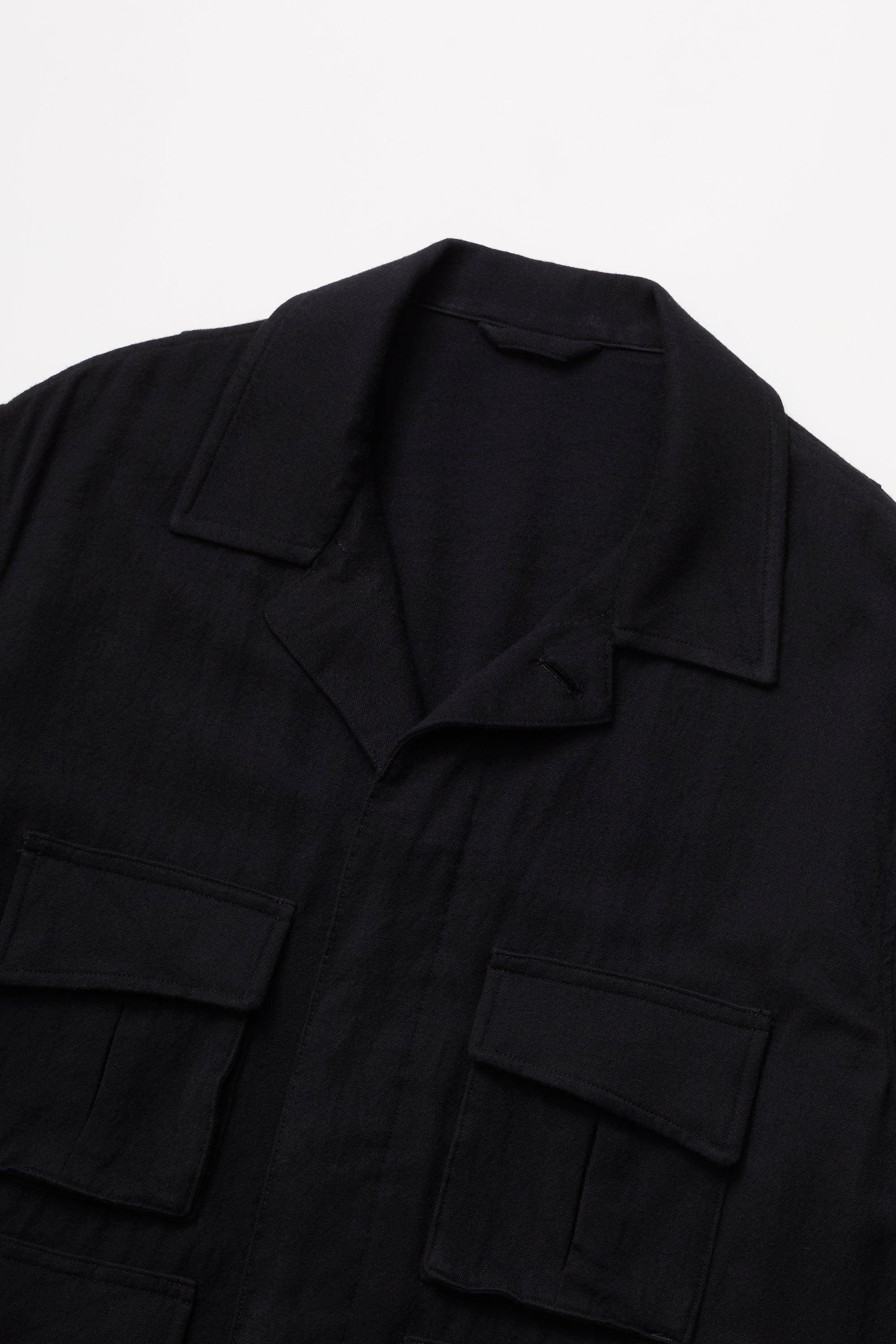 ULTERIOR WASHED W/R CASH TWILL MIL-JKT BLACK NAVY