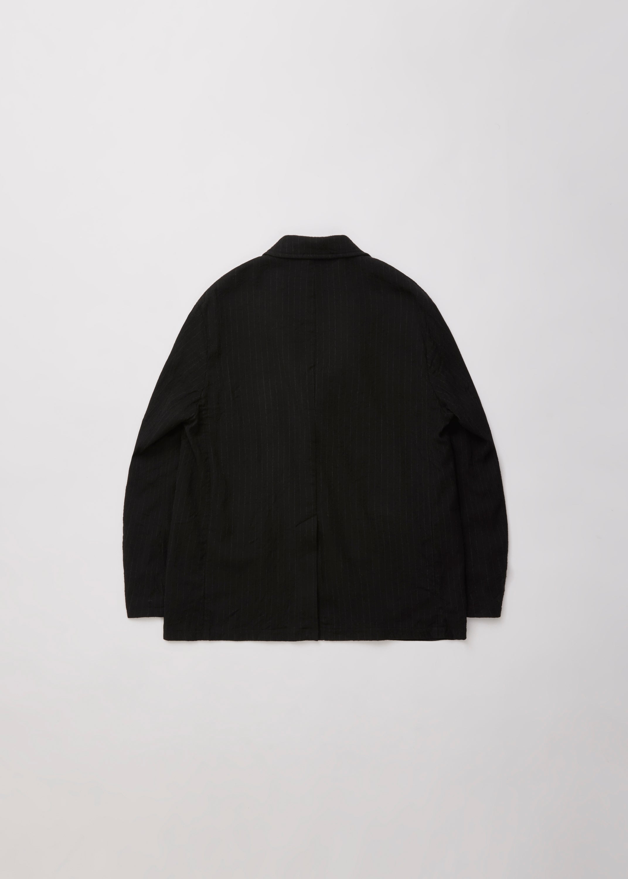ULTERIOR WASHED WOOL SILK STRIPE 2B JKT BLACK