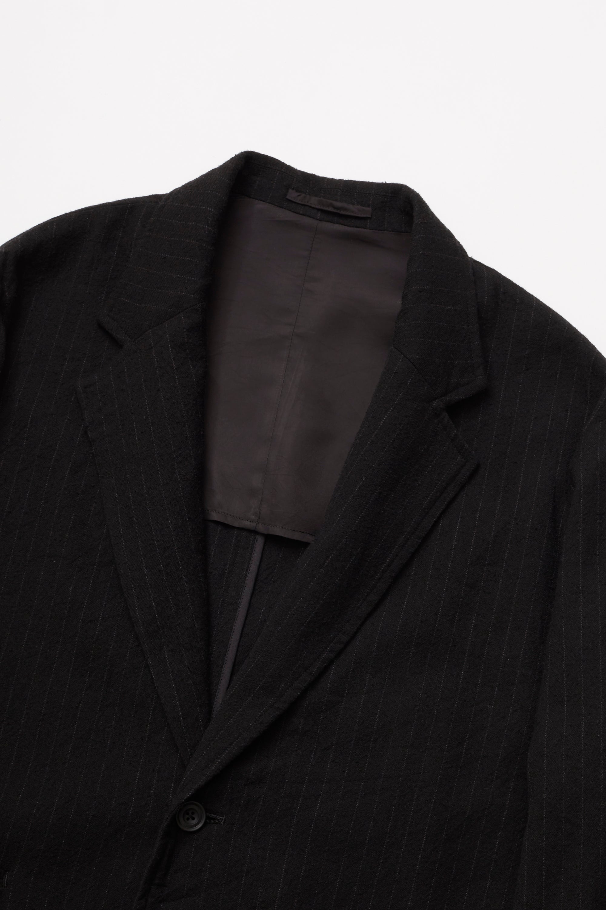ULTERIOR WASHED WOOL SILK STRIPE 2B JKT BLACK