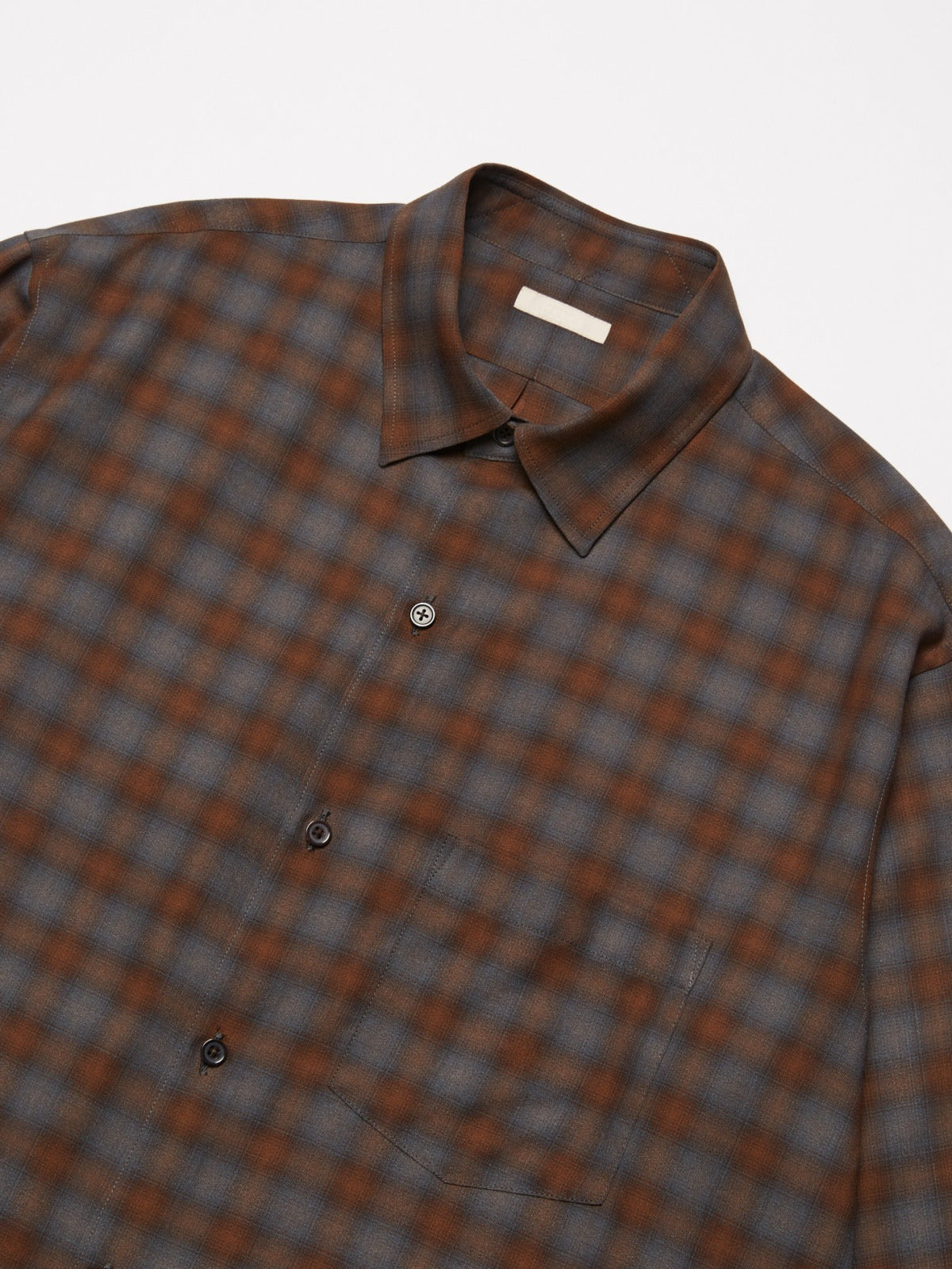 ULTERIOR SUPER LIGHT FADED CHECK SHIRT BLUE/BROWN
