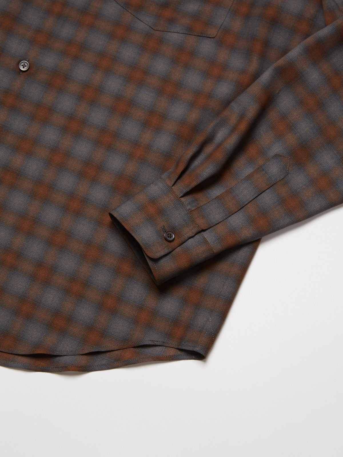 ULTERIOR SUPER LIGHT FADED CHECK SHIRT BLUE/BROWN