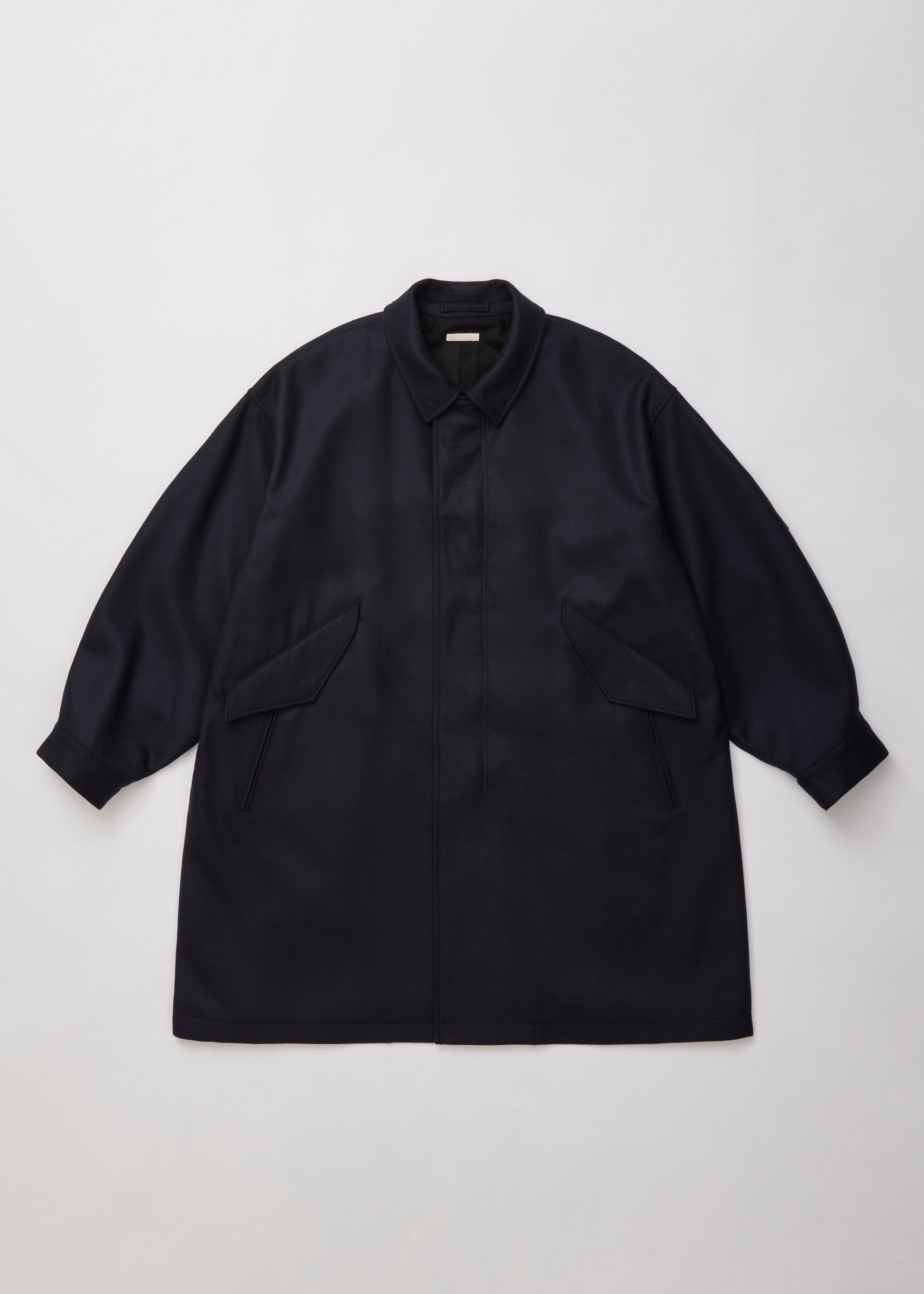 ULTERIOR SUPER FINE LIGHT MELTON B/C FIELD COAT DEEP NAVY