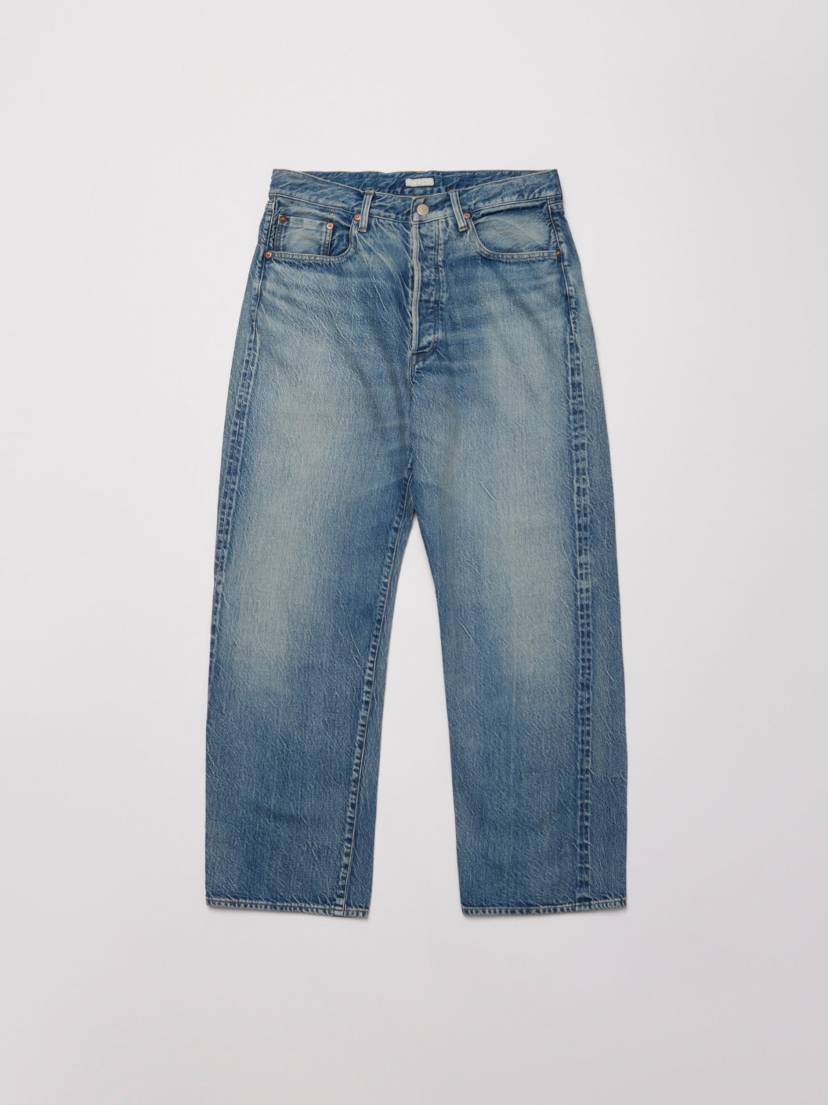 ULTERIOR VINTAGE WASHED SELVEDGE DENIM 5P PANTS FADED BLUE