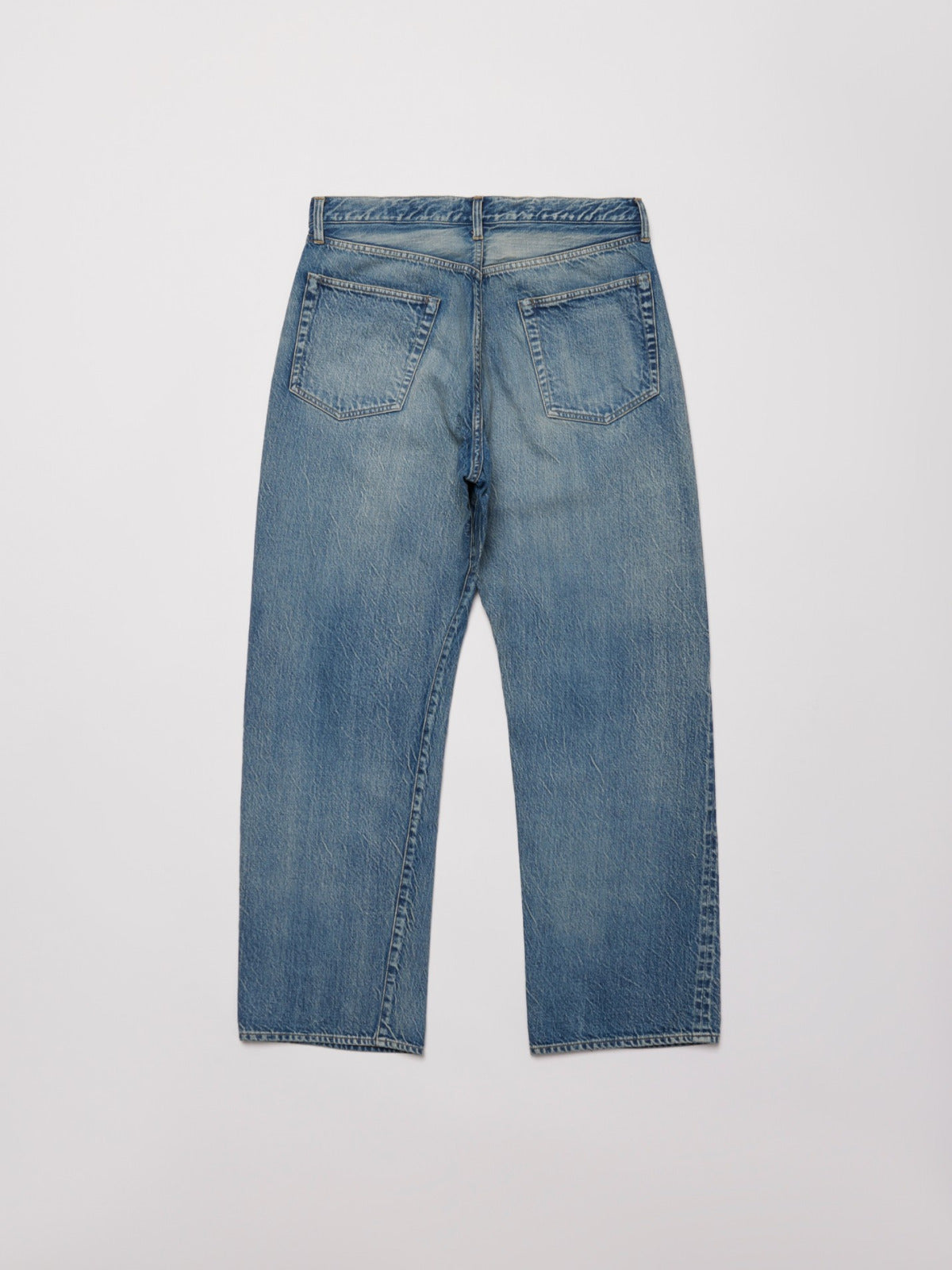 ULTERIOR VINTAGE WASHED SELVEDGE DENIM 5P PANTS FADED BLUE