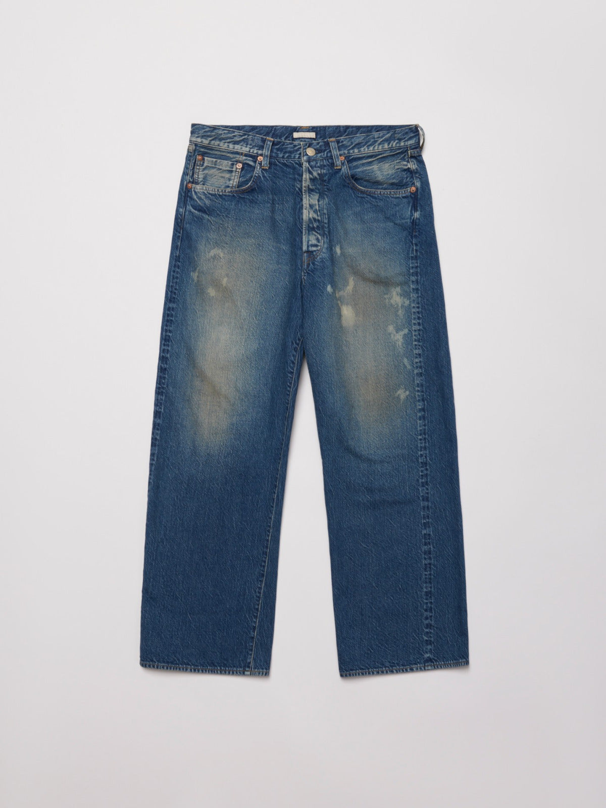ULTERIOR AGING WASHED SELVEDGE DENIM 5P PANTS FADED BLUE