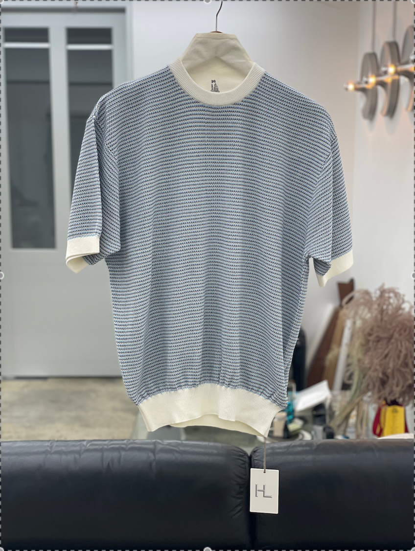 HERILL American Seaisland SS Border Pullover White