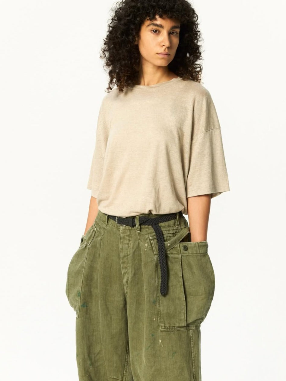 HERILL HBT linen Cargopants Olive Drab