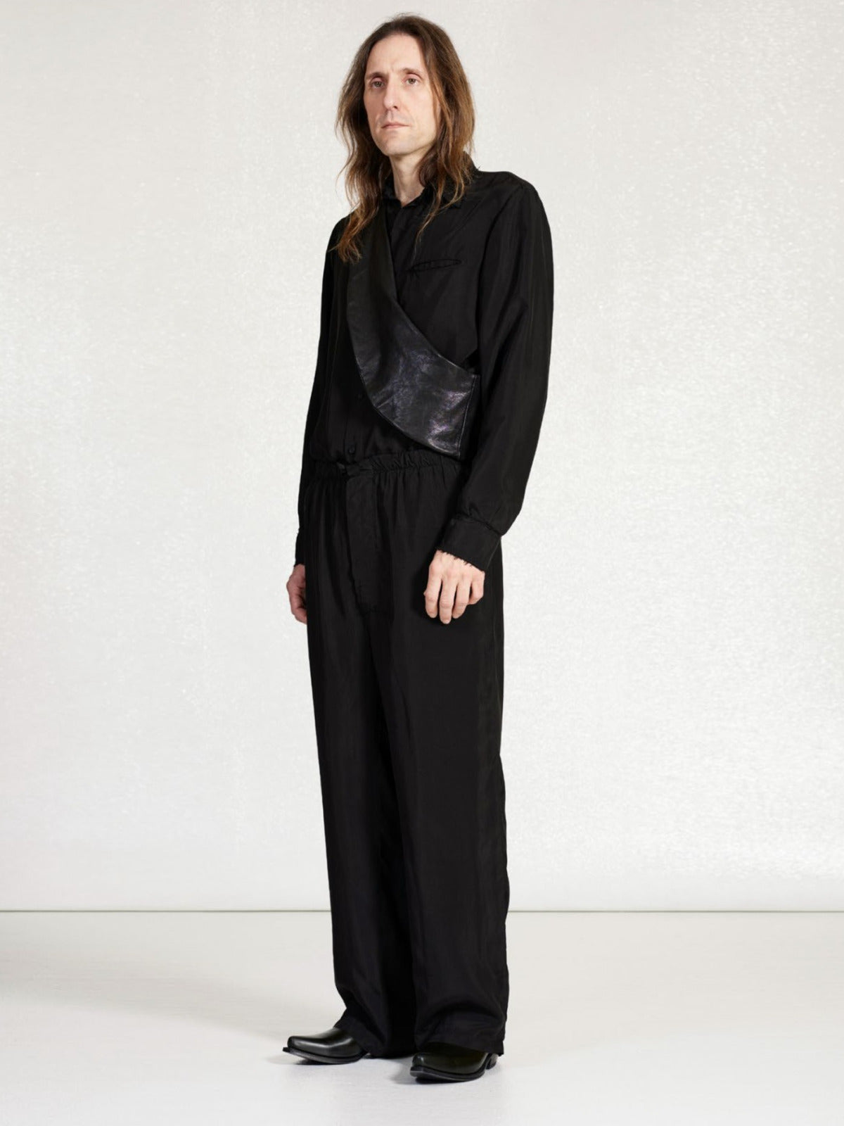 GABRIELA COLL GARMENTS NO.297 LEATHER SMALL CROSSED BAG BLACK