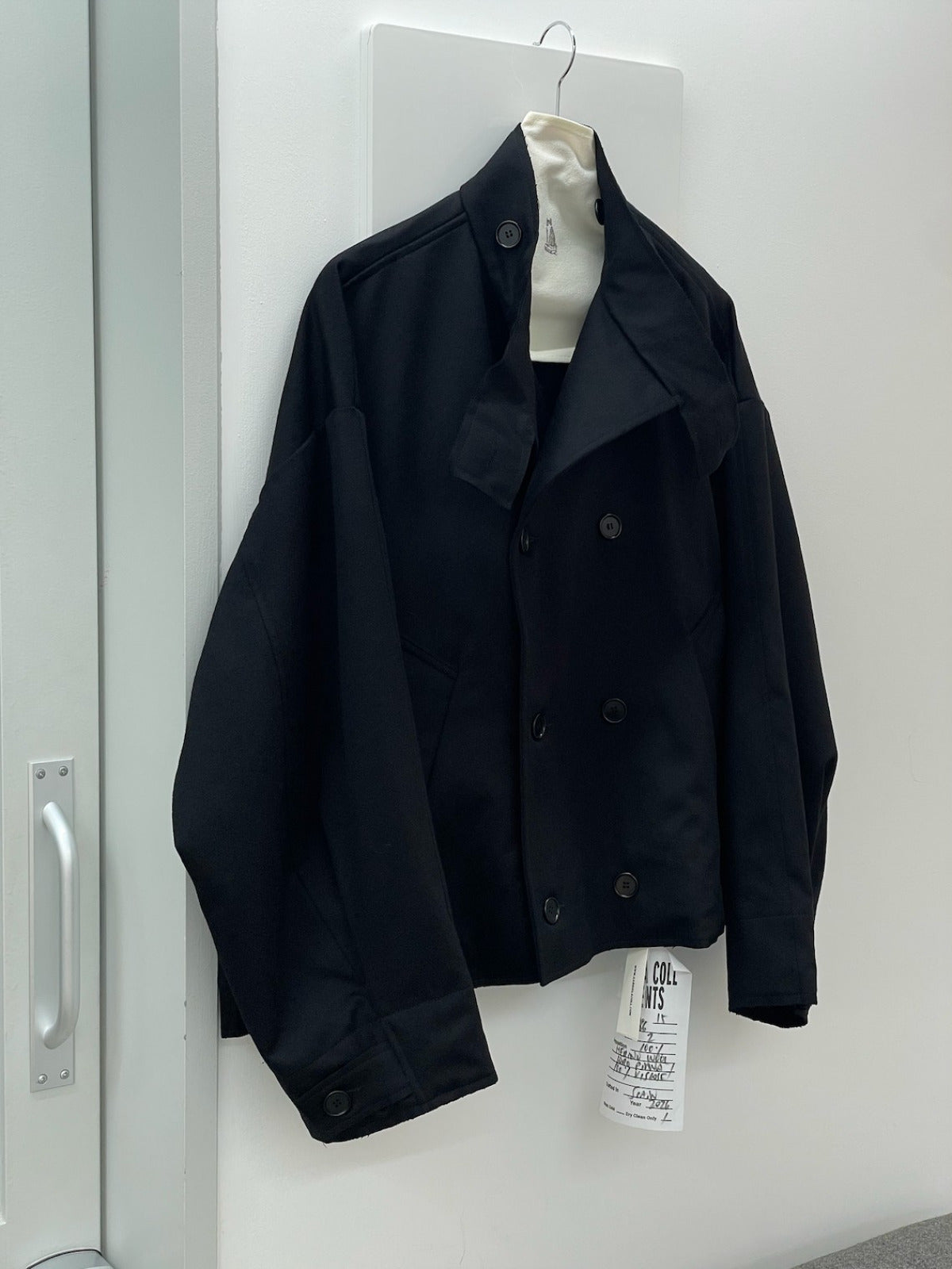 GABRIELA COLL GARMENTS NO.286 HEAVY WOOL CROPPED OVERSIZED JACKET BLACK