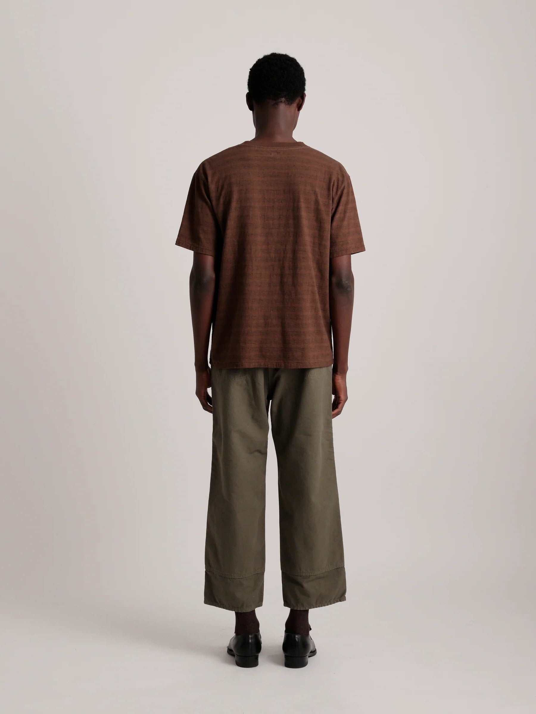 TAIGA TAKAHASHI LOT.617 BORDER TEE SHIRT BROWN