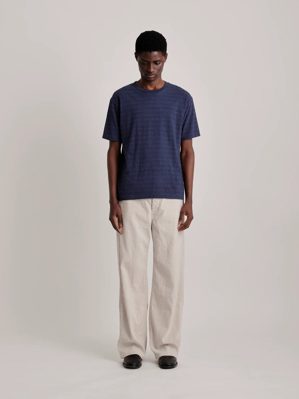 TAIGA TAKAHASHI LOT.617 BORDER TEE SHIRT NAVY