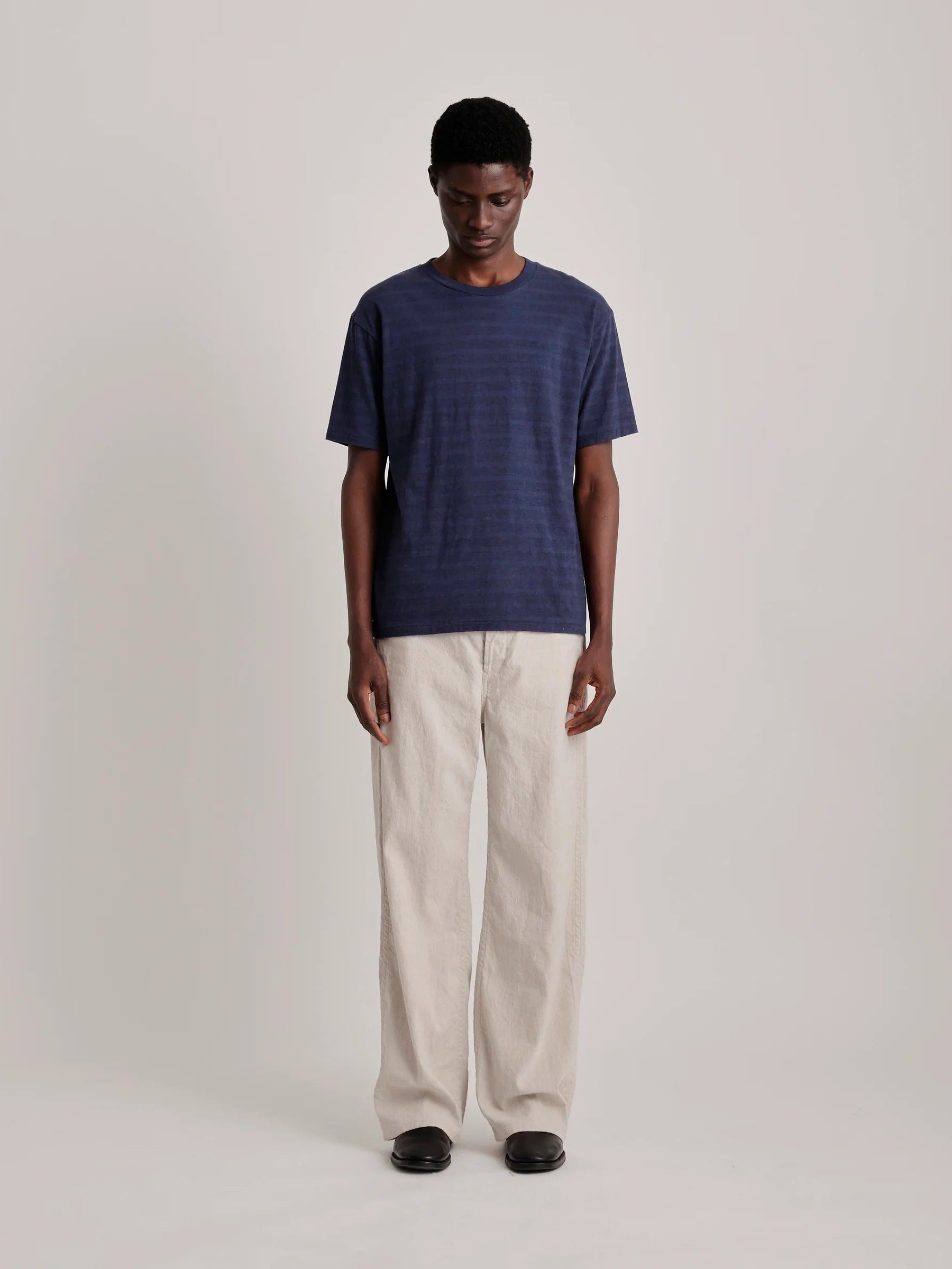 TAIGA TAKAHASHI LOT.617 BORDER TEE SHIRT NAVY