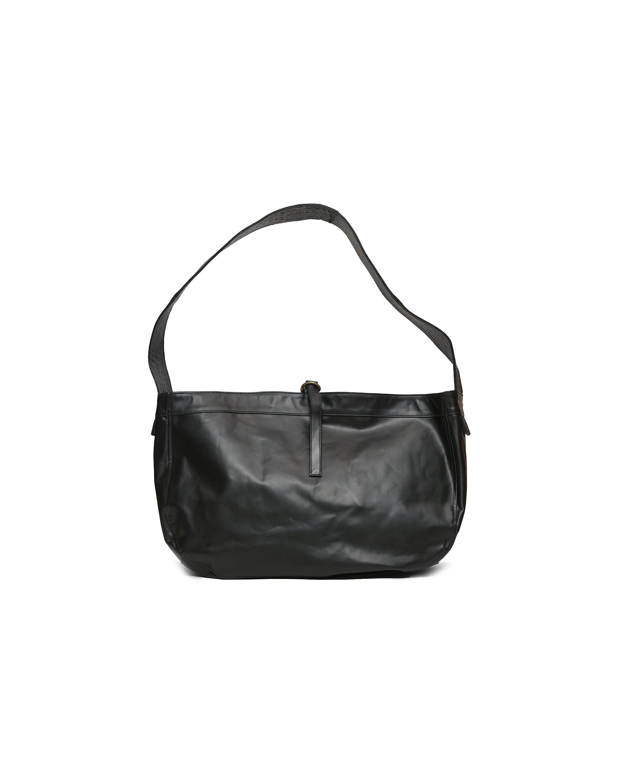 CCU LEATHER NEWSPAPER BAG L COW LEATHER BLACK