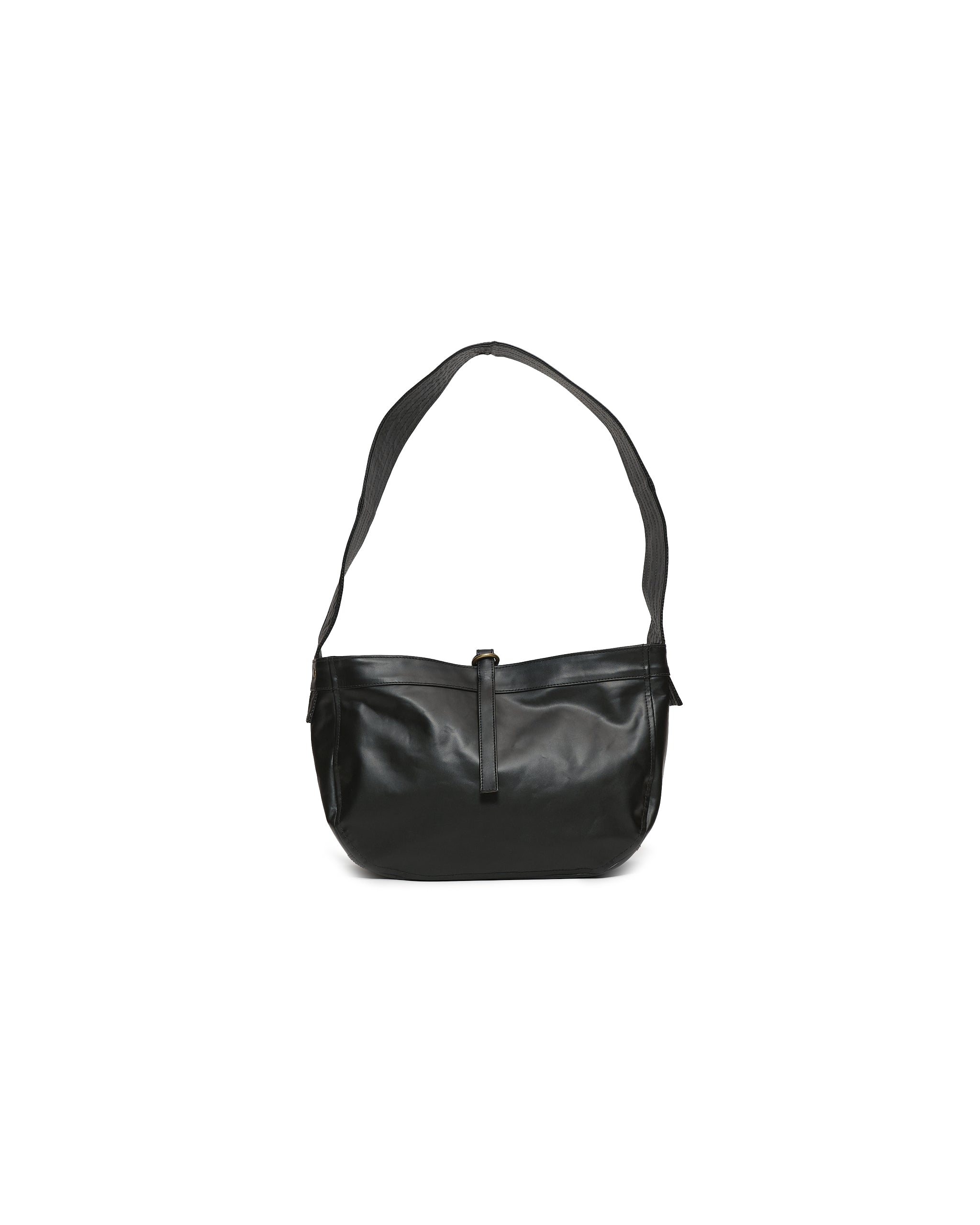 CCU LEATHER NEWSPAPER BAG M COW LEATHER BLACK