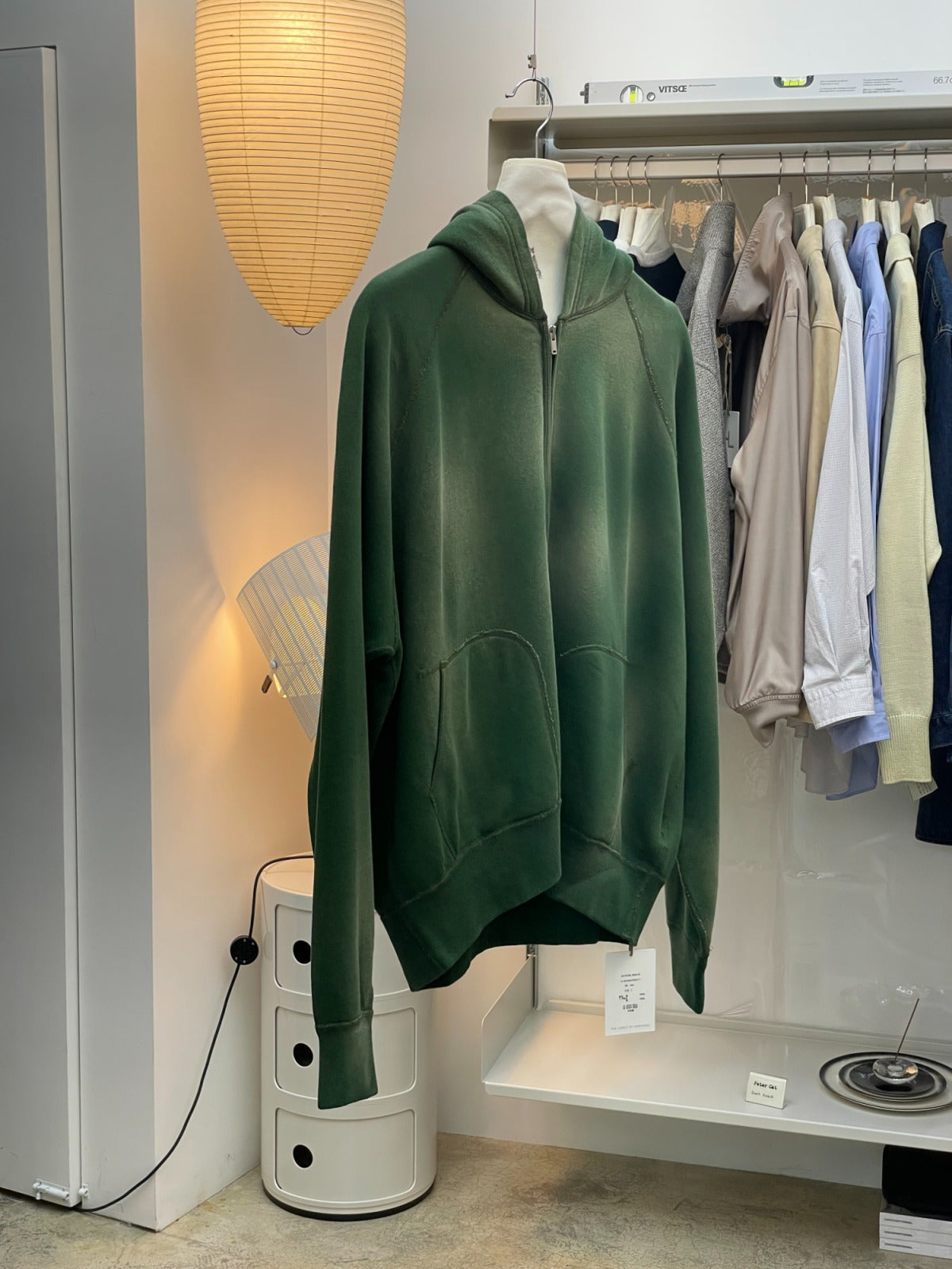 HERILL ZIP UP HOODED SWEATSHIRT GREEN